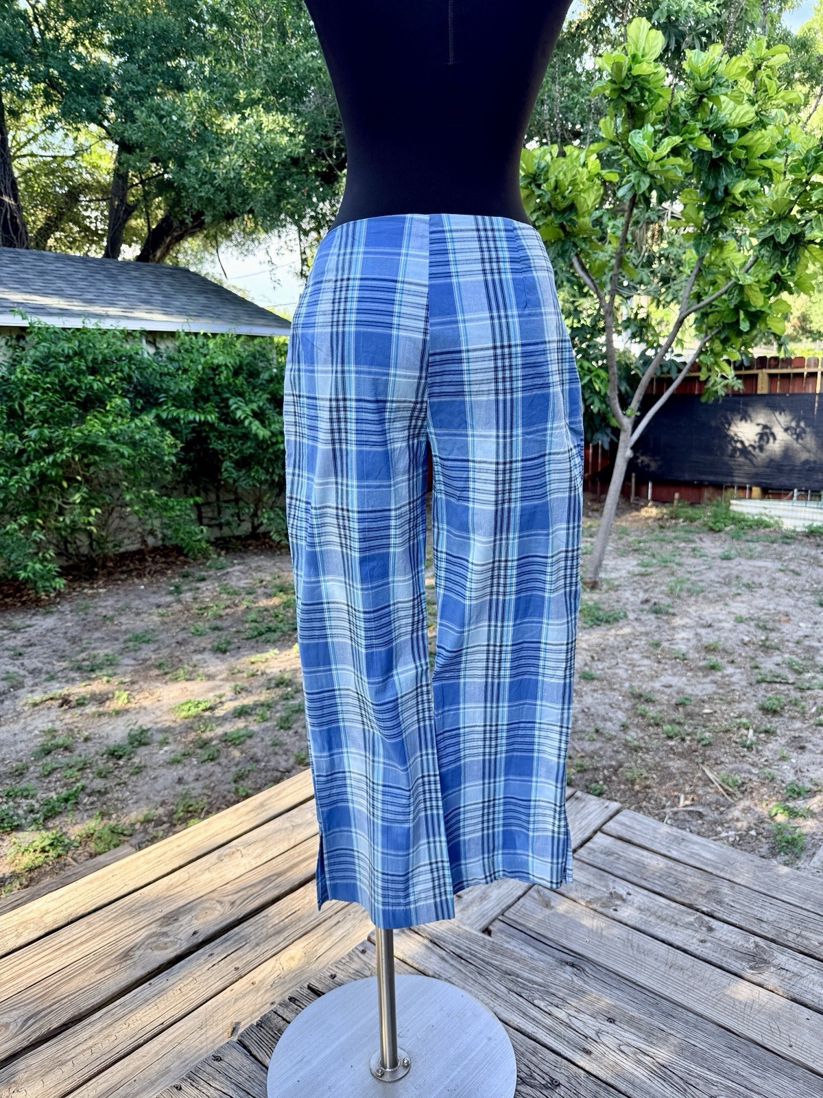 Vintage 90s IZ Byer New With Tags Plaid Capri Pants Women’s Size M