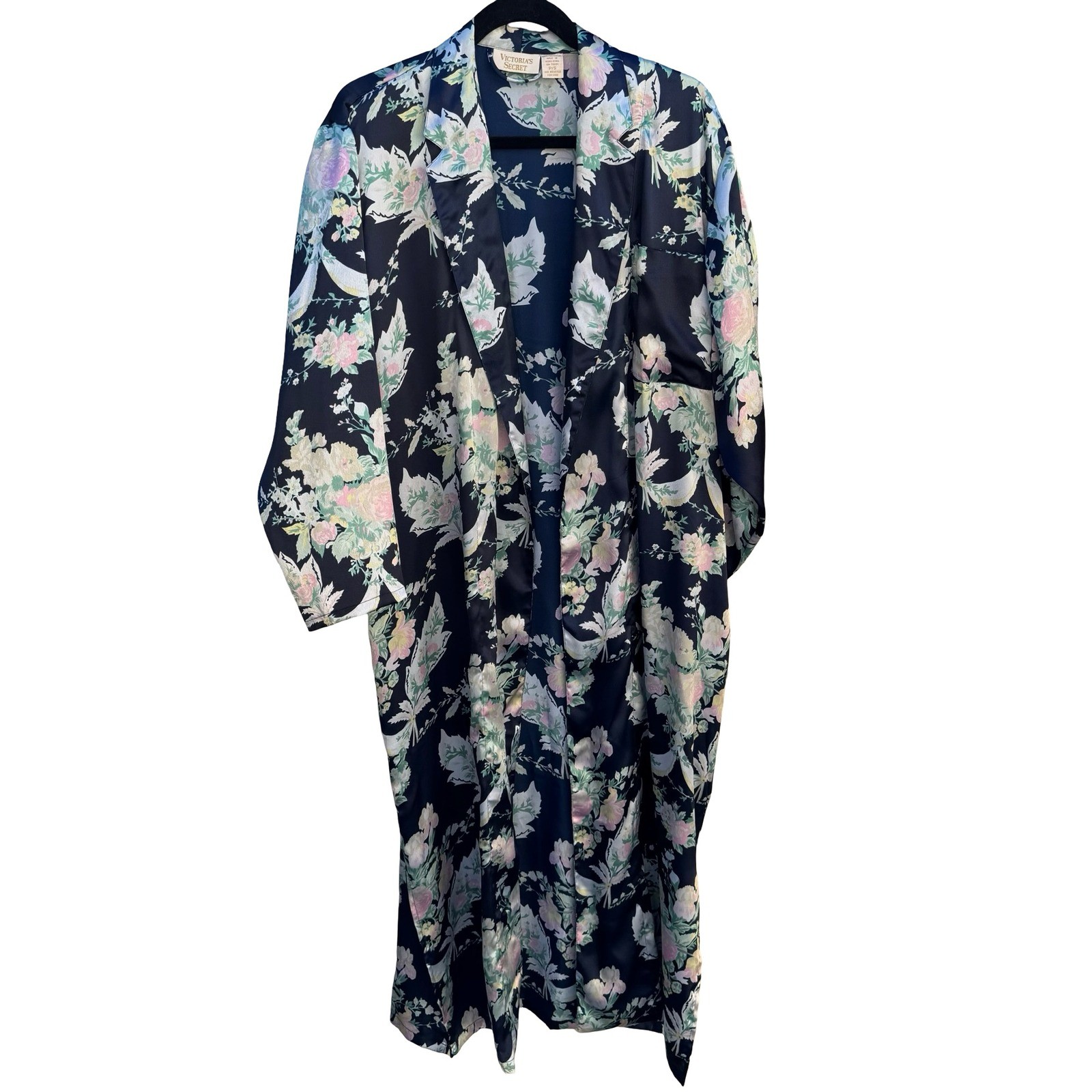 Victorias Secret Vintage Regency Floral Satin Robe Cottagecore Coquette NO BELT