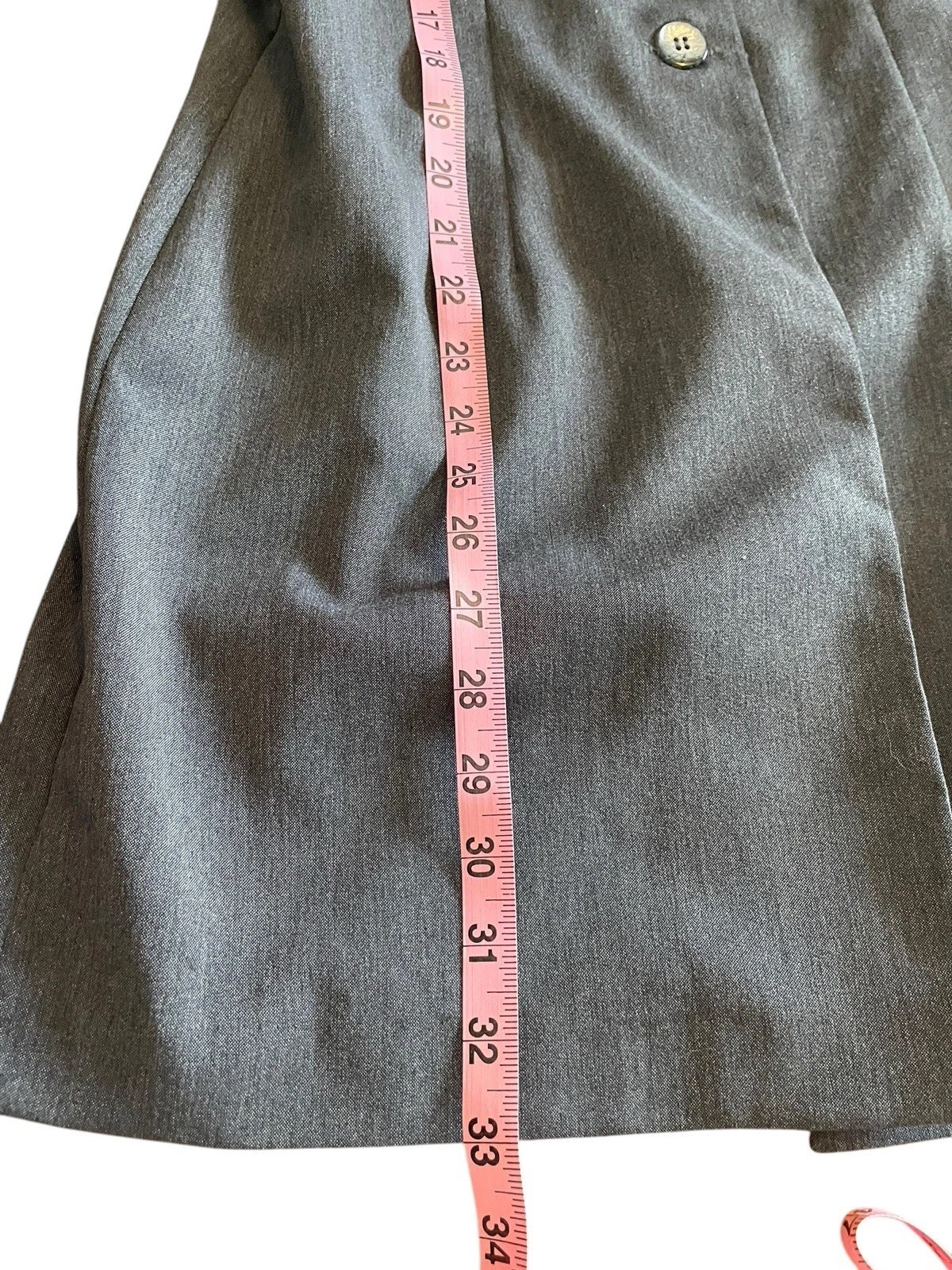 Vtg 90s Alyn Paige Grey Long Blazer Dress USA Sz 9/10 Friends Rachel Green