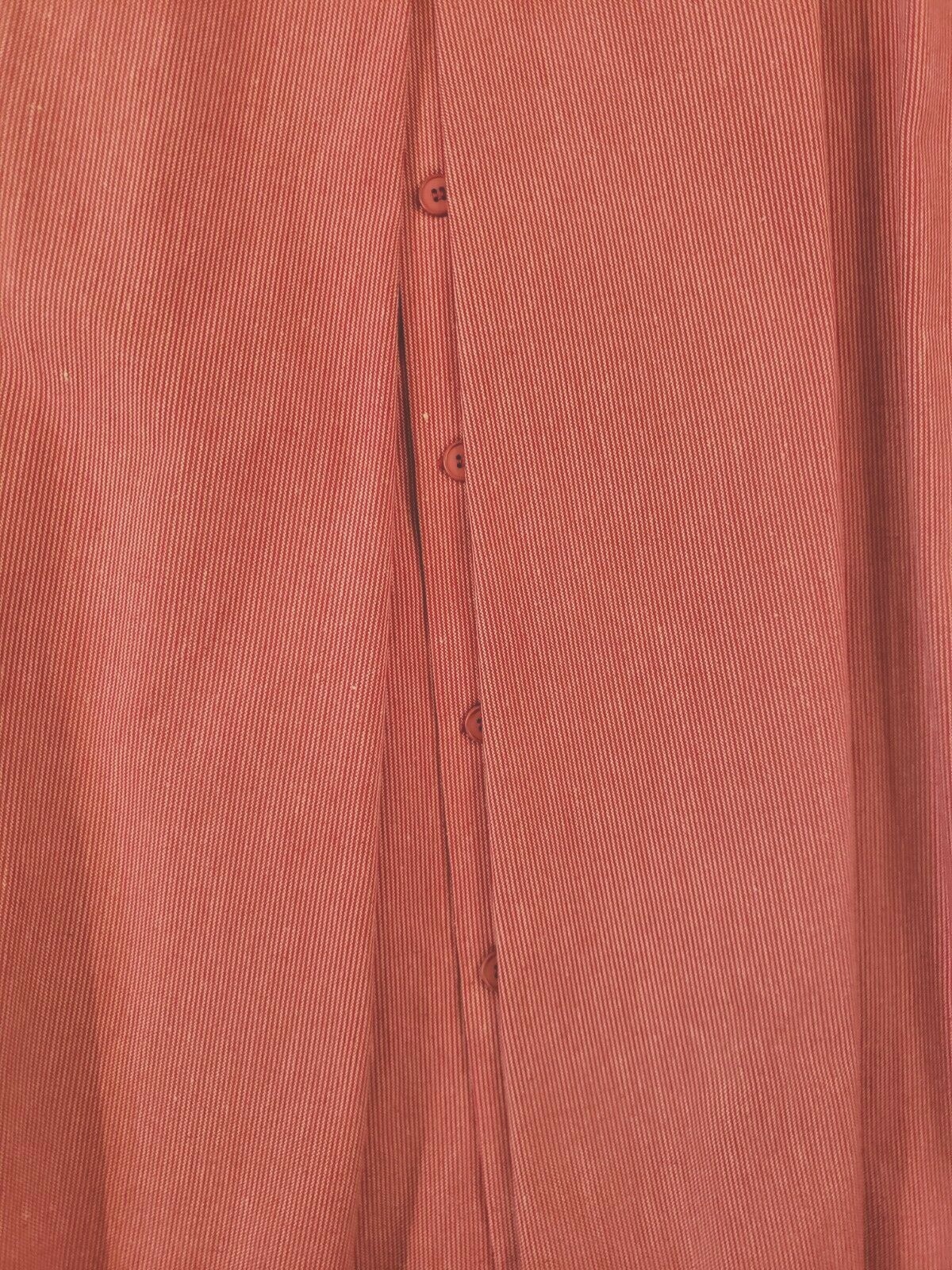 Vintage Guy Laroche Diffusion Pink White Pinstripe Button Pleat Skirt Size 46 14