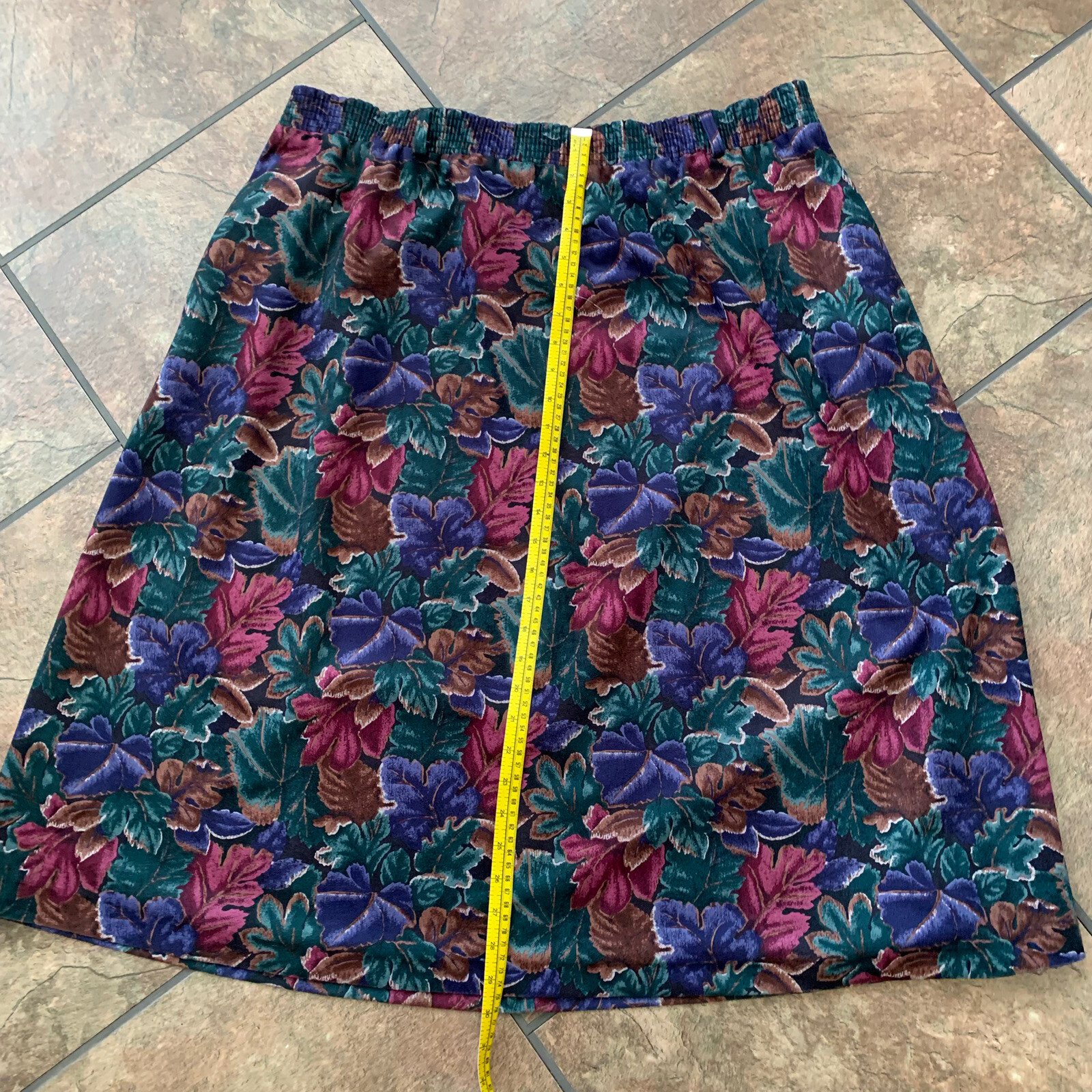 Vintage Wentworth Women 36 Gallery Autumn Leaves Skirt Union Made USA Polyester