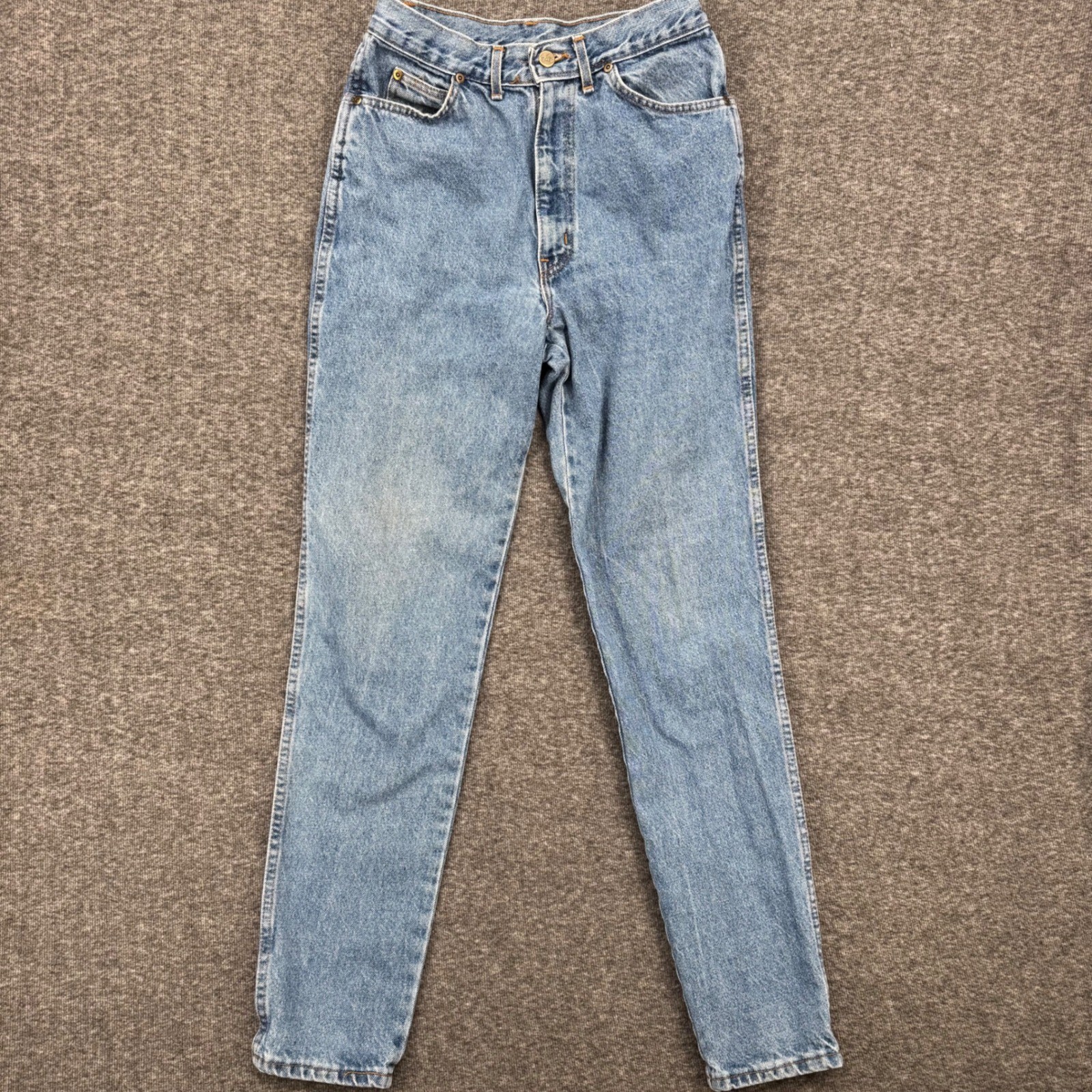 Vintage Chic High Waisted Tapered Leg Jeans Medium Wash Blue Denim Women size 11