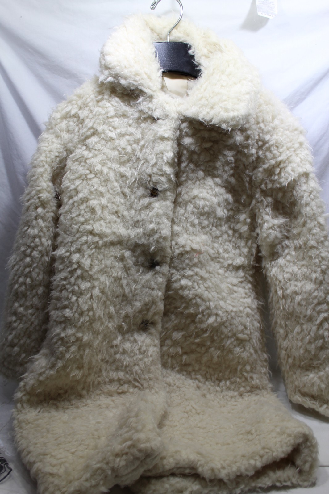 1970s Mongolian Curly Lamb Shearling Fur Coat, XS 4-6