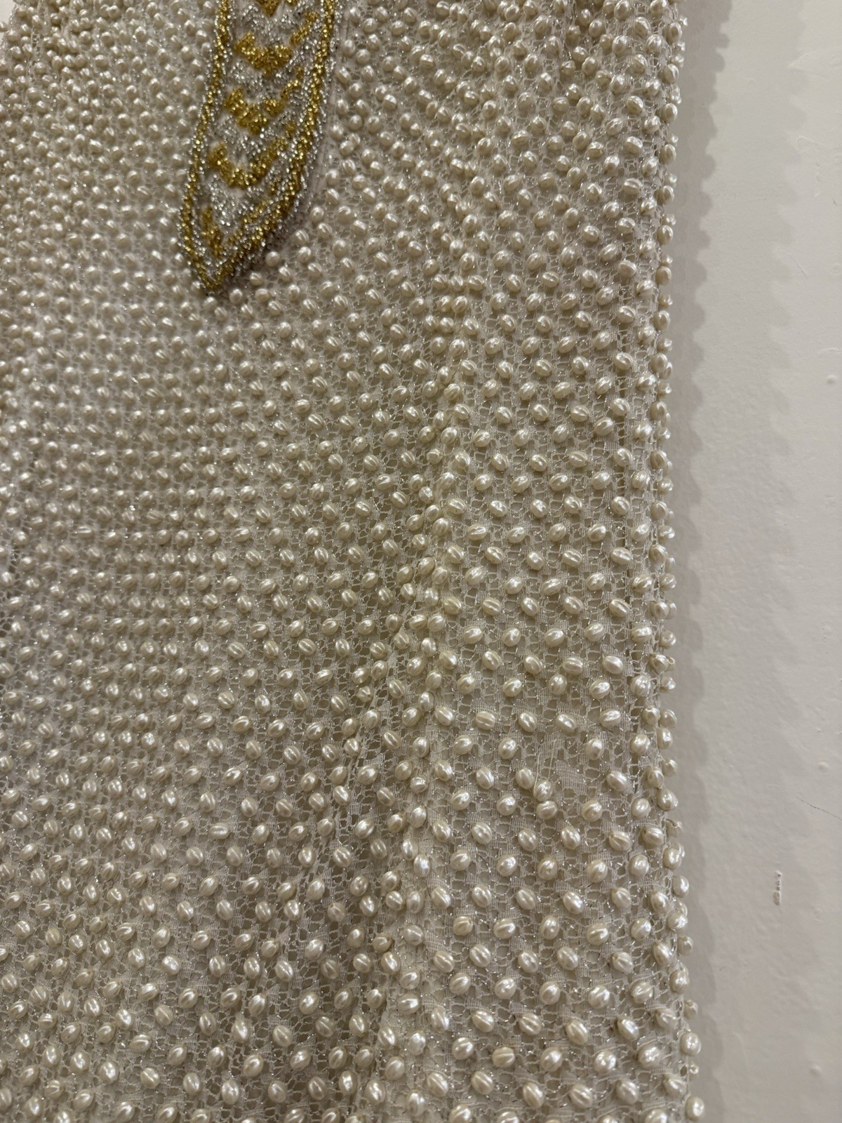 1960s Alexander’s Heavily Beaded Embellished Lace/Faux Pearl Mini Dress Couture