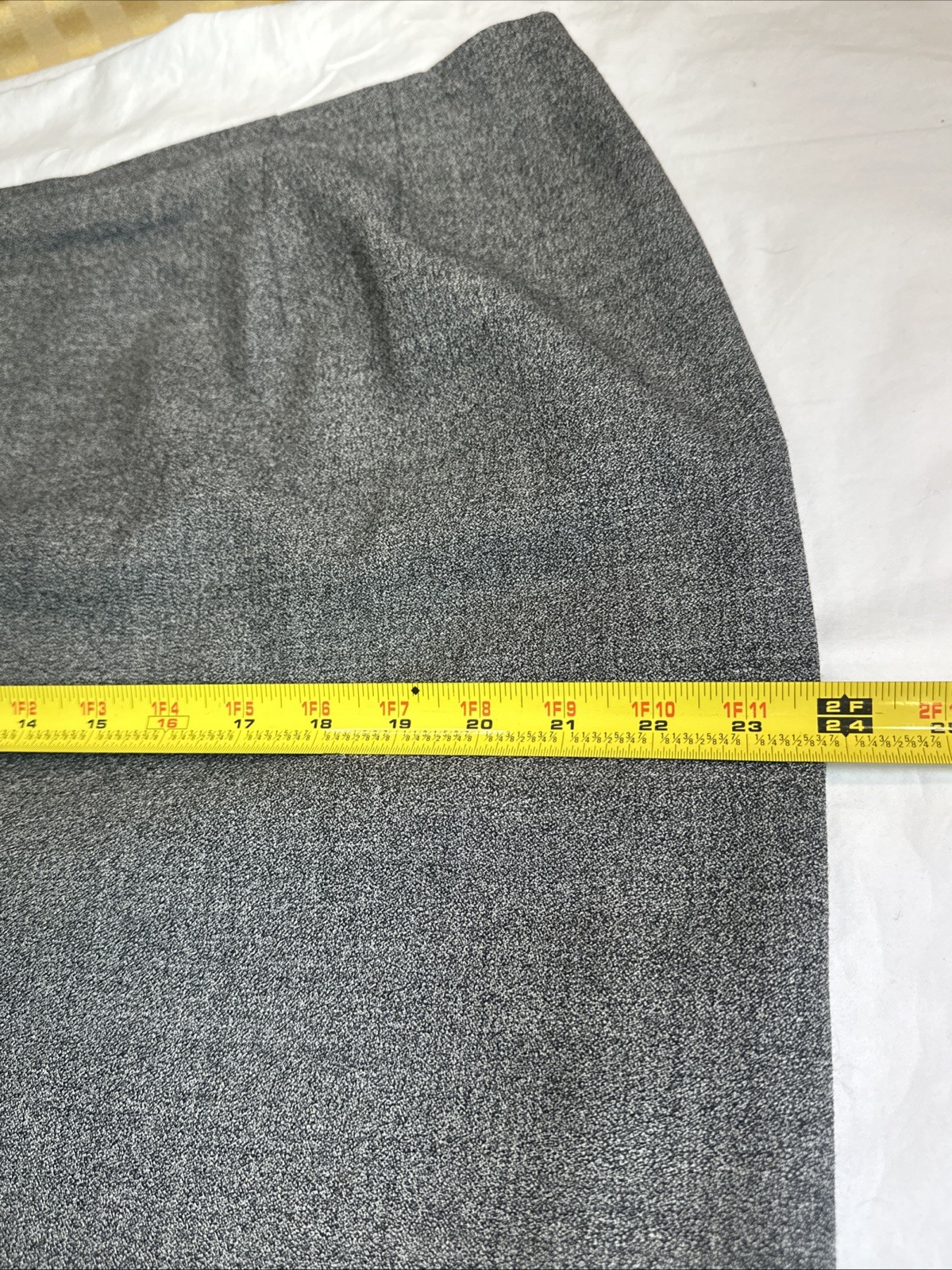 100 Wool Tailored Lined Pencil Skirt Preppy Academia Career Office Gray Women 18