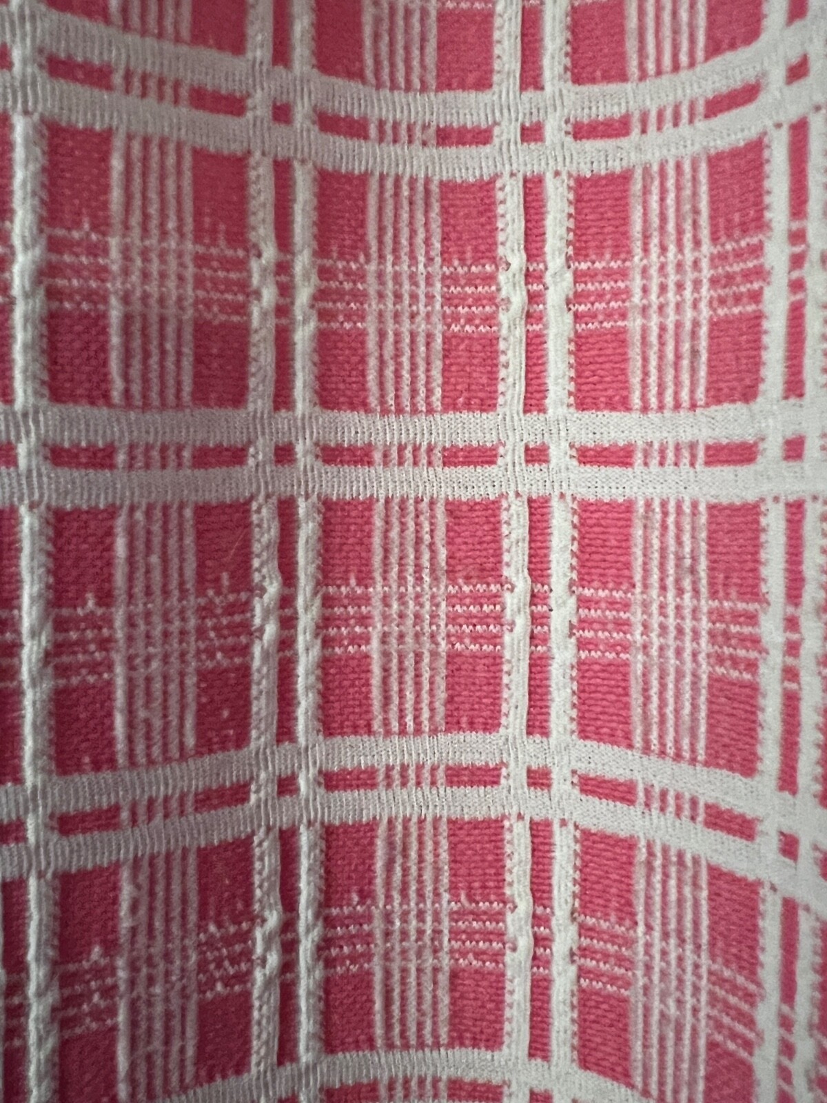 Vintage 70s Carlo Condé Pants Pink Plaid Elastic Waist Wide Leg