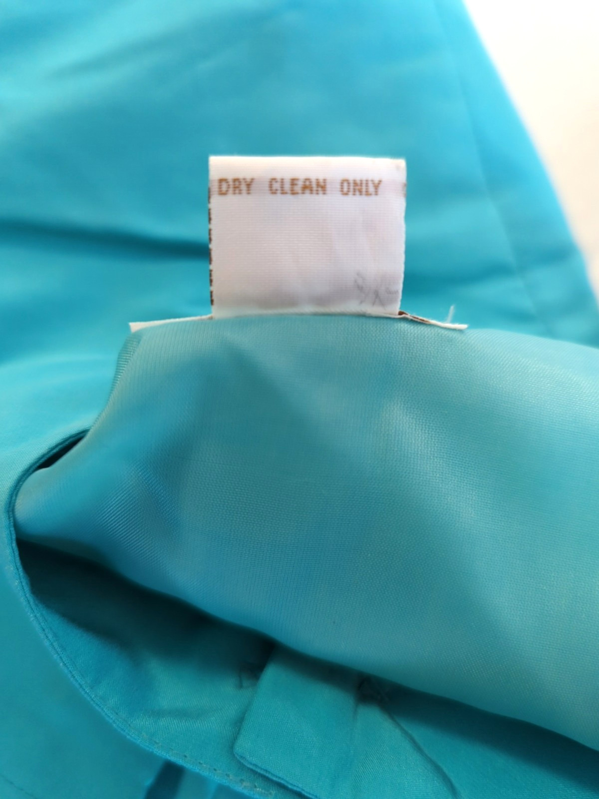 Vintage 80’s Silk Dress Size 12 Turquoise Lg Sleeve Button Up Wedding Guest Chic