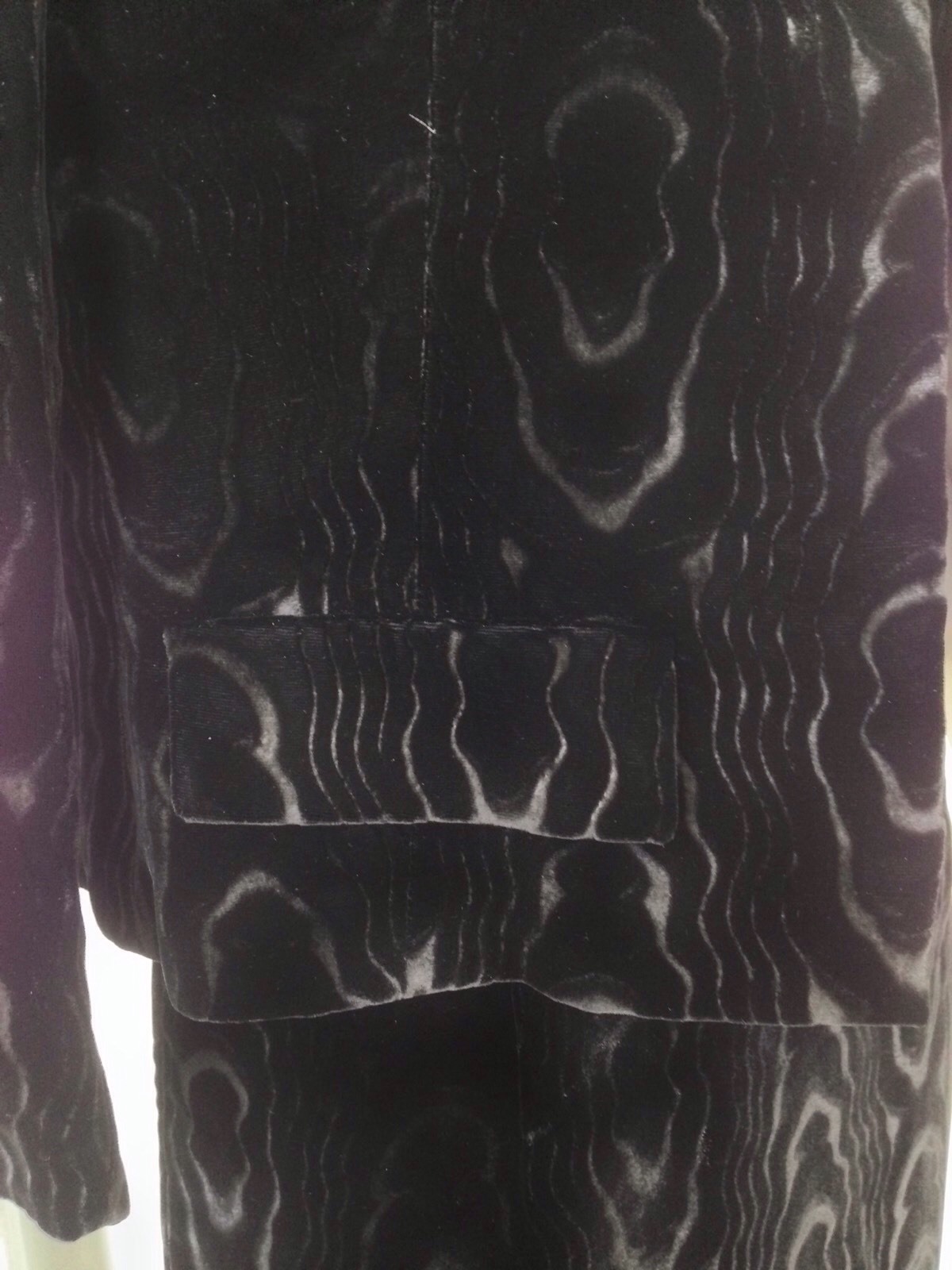 Vintage 60’s Sarah Fredericks Black Velour Moire Dress Suit