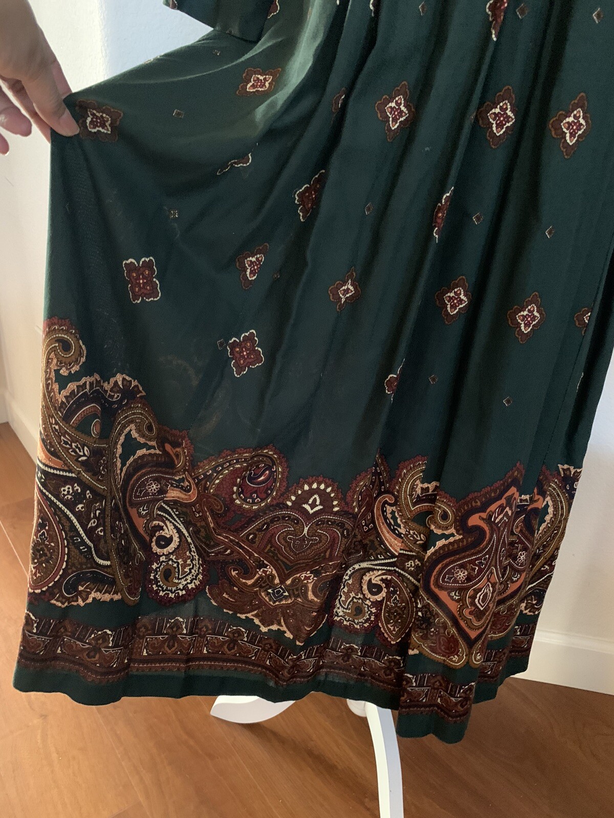 Vintage Women’s Petite Bohemian Dress Maxi Sz M Made In USA Peasant Grandmacore