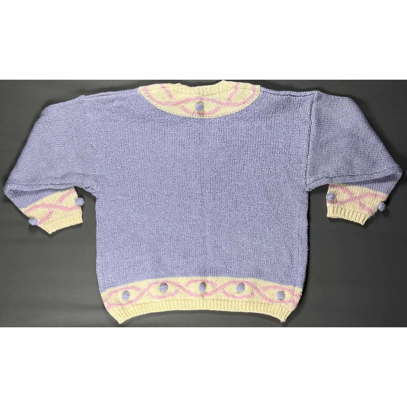 Vintage 80s Chaus Sport Woman Sweater Women’s 2X Pastel Hand Knit Wool Blend