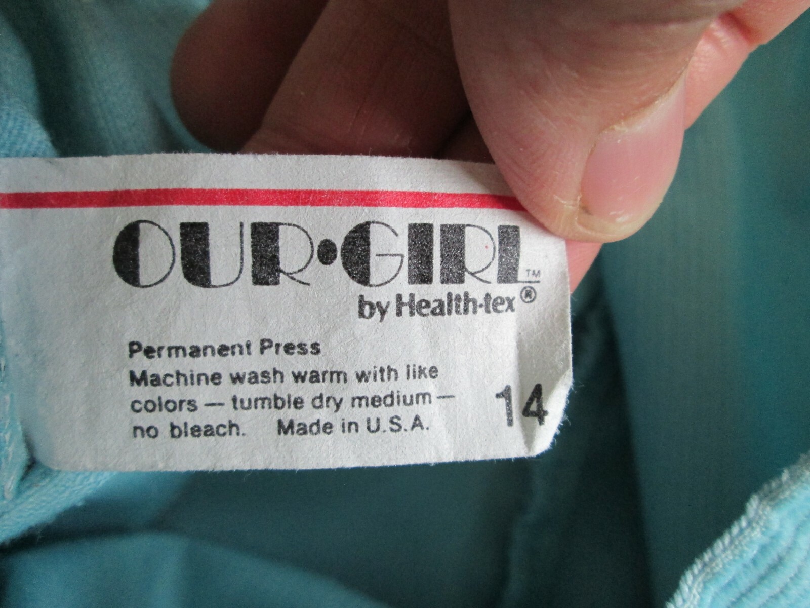VTG Health-tex Pants 26×26 14 Our Girl Juniors Corduroy Cotton Turquoise Elastic