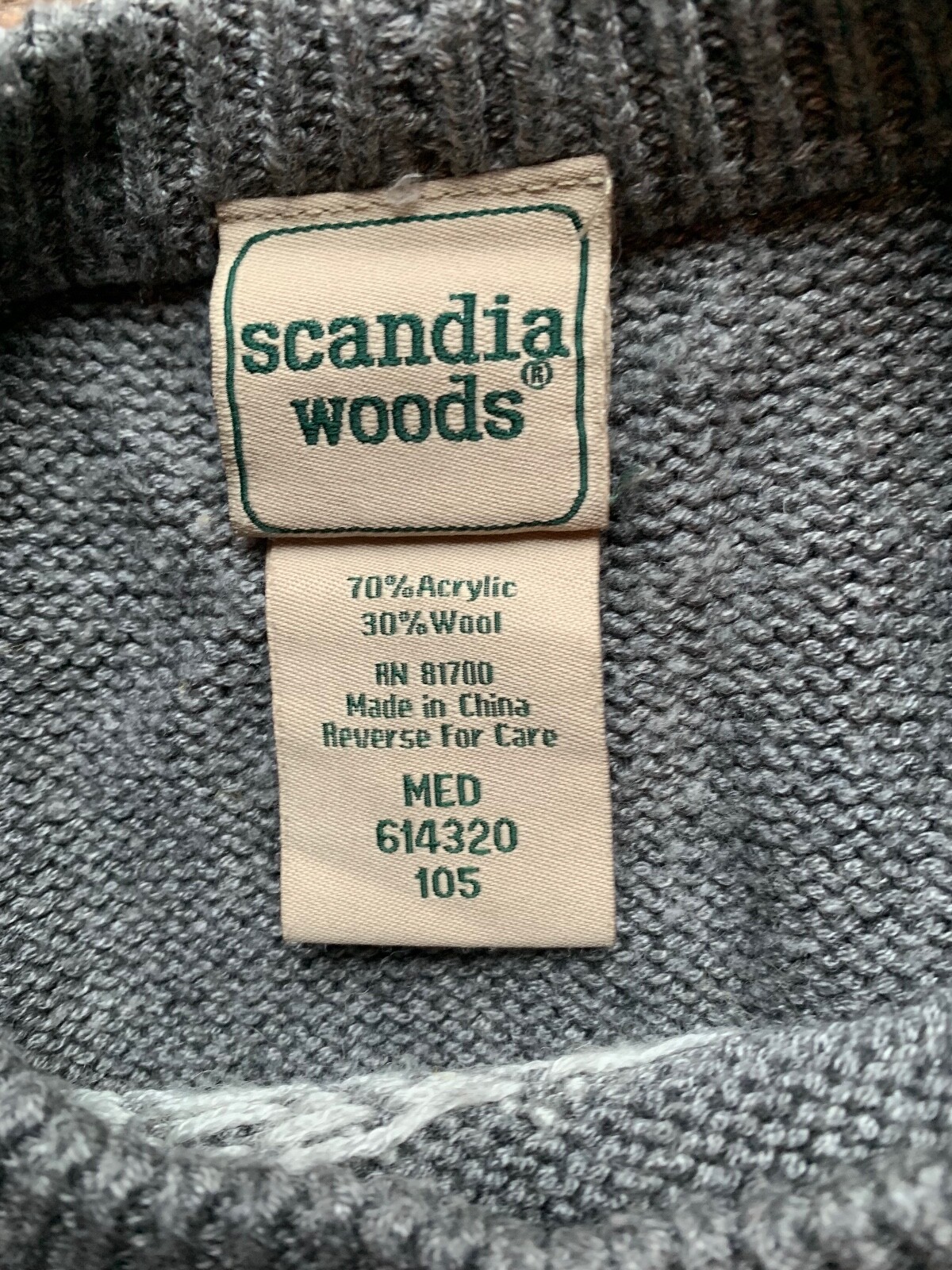 Women’s Vintage Scandia Woods Long Sleeve Crew Neck Sweater Wool Blend Sz M