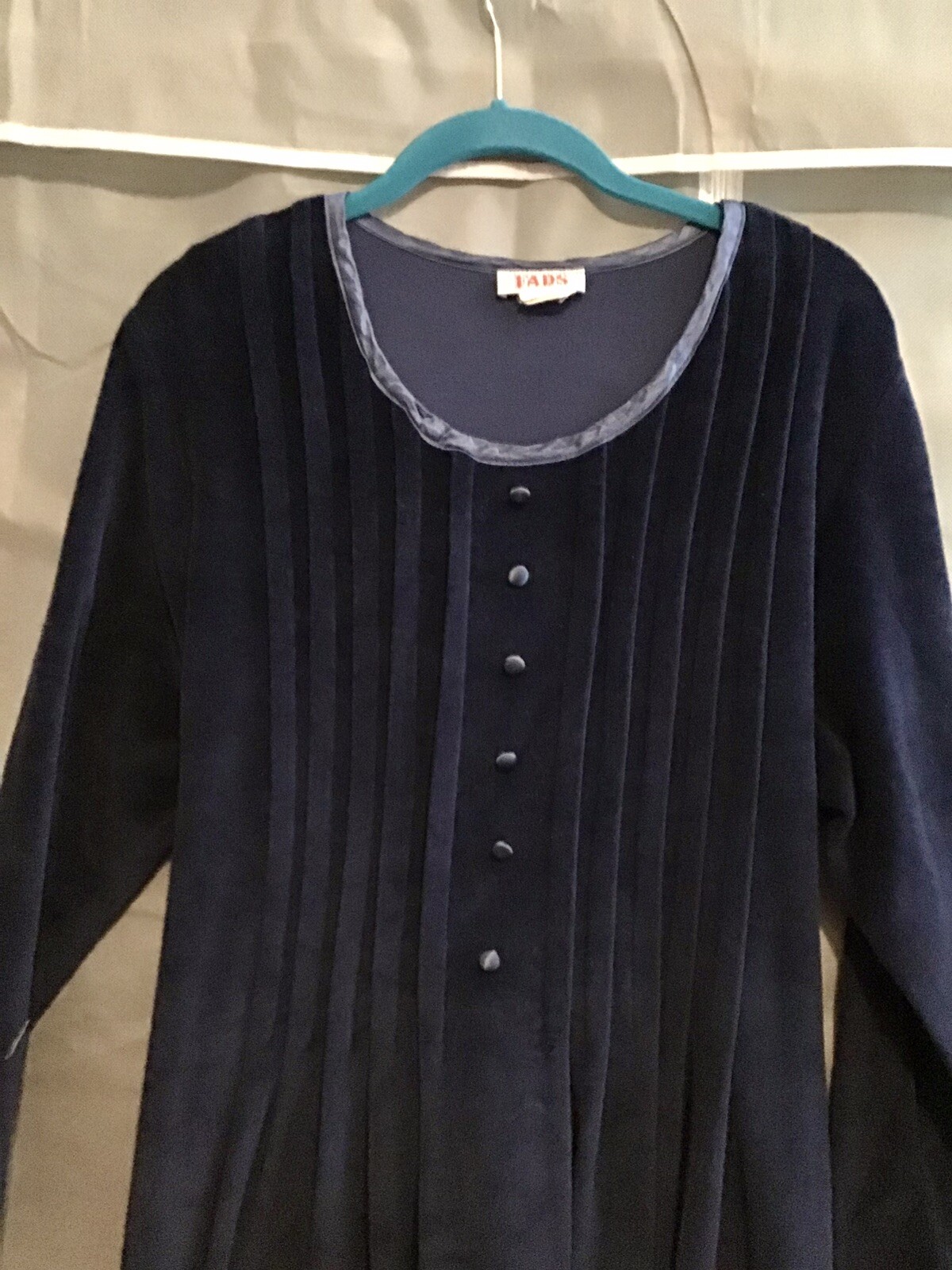 VTG Royal Blue Velvet Maxi Dress By Fads Size L
