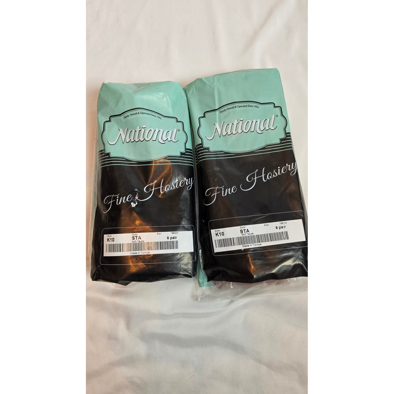 National Fine Hosiery 12 Pair Vintage K10 Soft Taupe One Size Nylon Spandex Lot