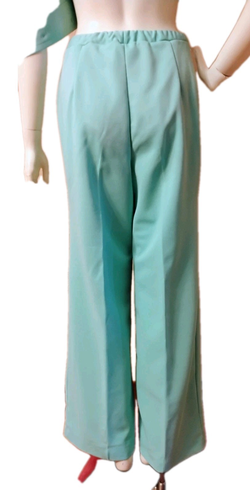 VTG 60’s „Devon” Sea Foam Green Double Knit Poly Mod Bell Bottom Pants Suit