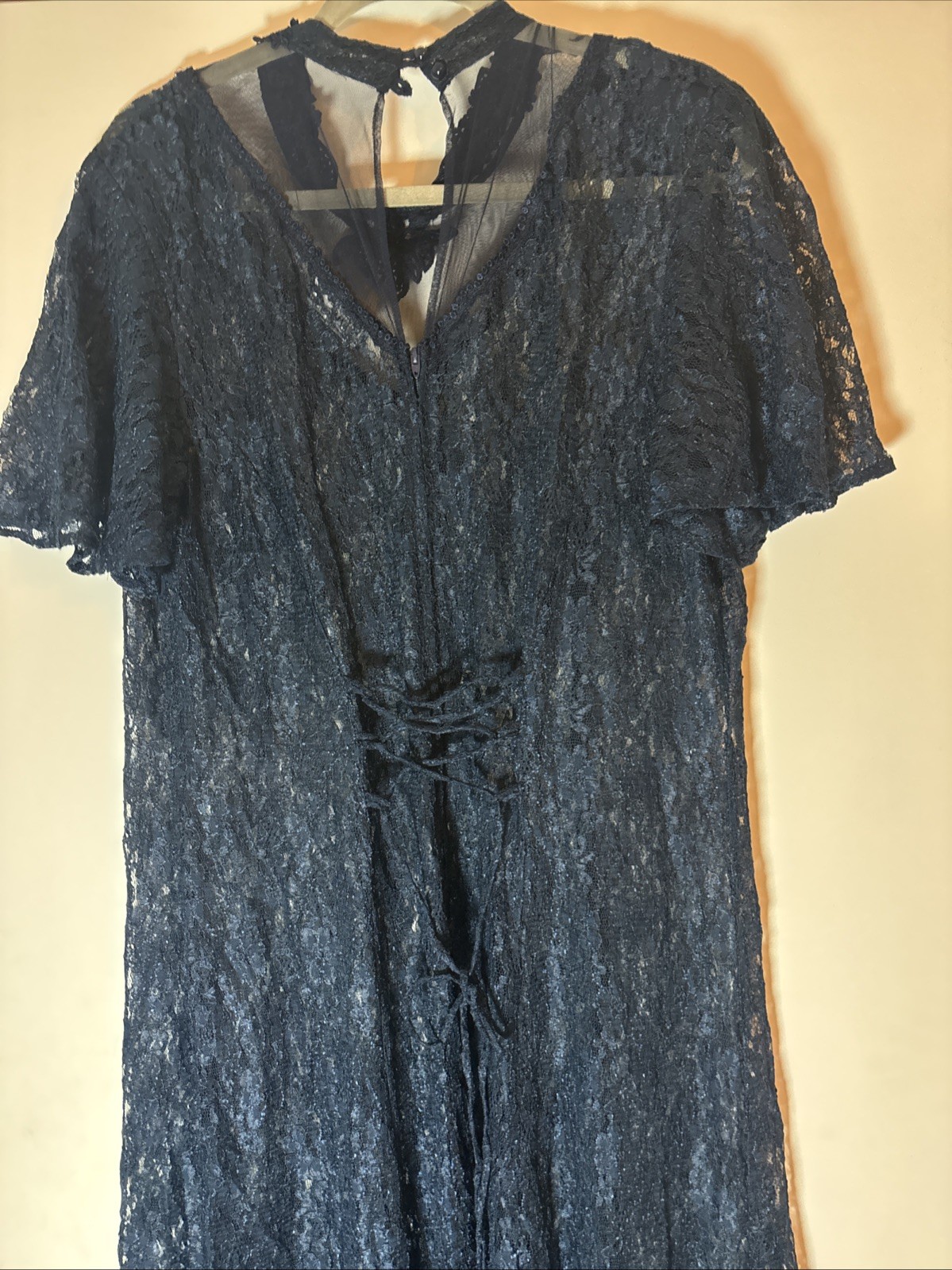 Vintage 90’s Dawn Joy Fashions Blue Whimsy Grunge Floral Lace Dress Size 18