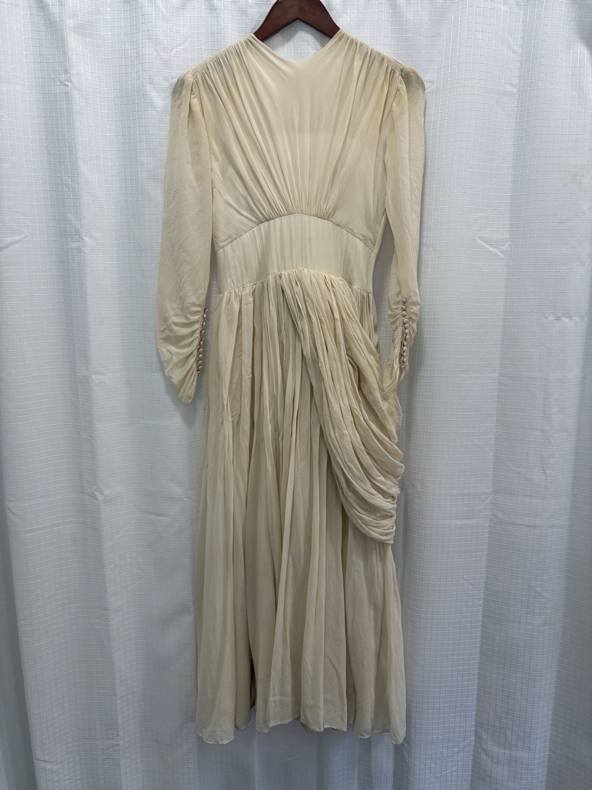 1930s Antique Evening Gown Ivory Silk Chiffon Wedding Gown True Vintage