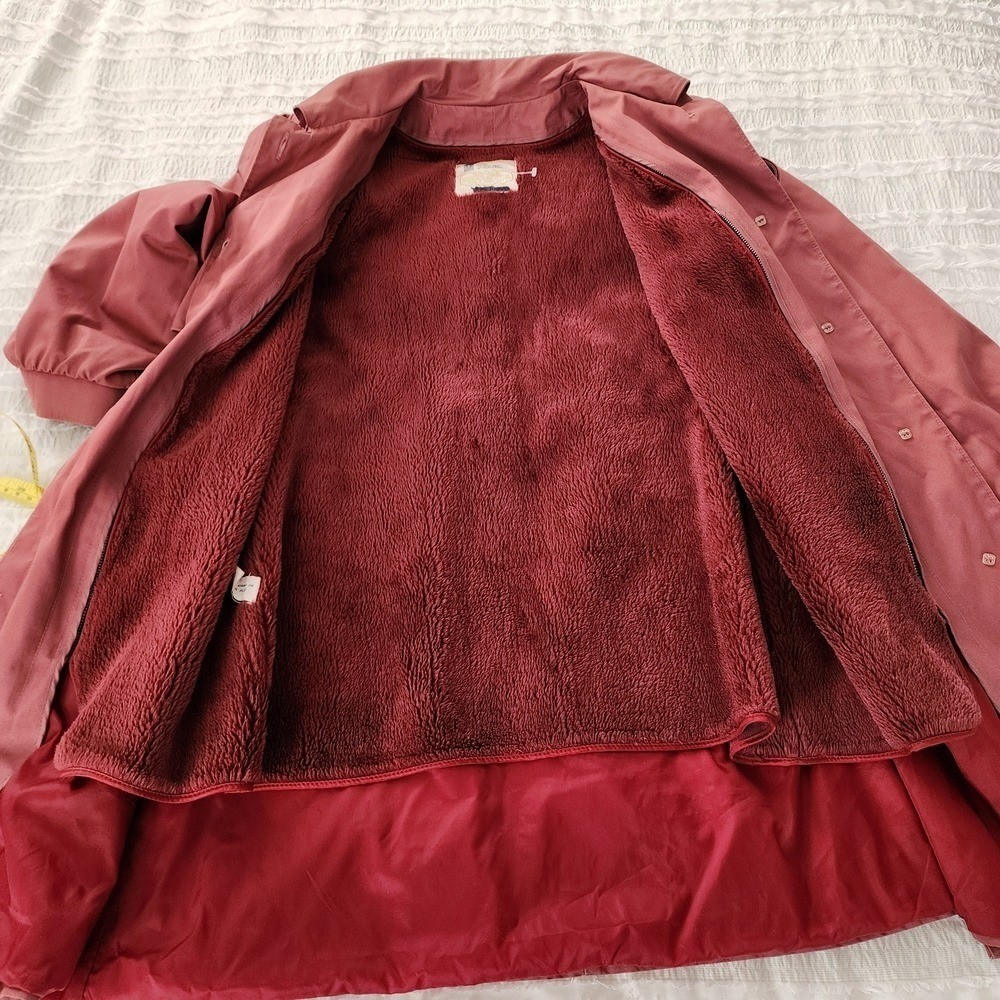 VTG London Fog Trench Coat Women 10 Reg Burgundy Classic Preppy Retro Outwear