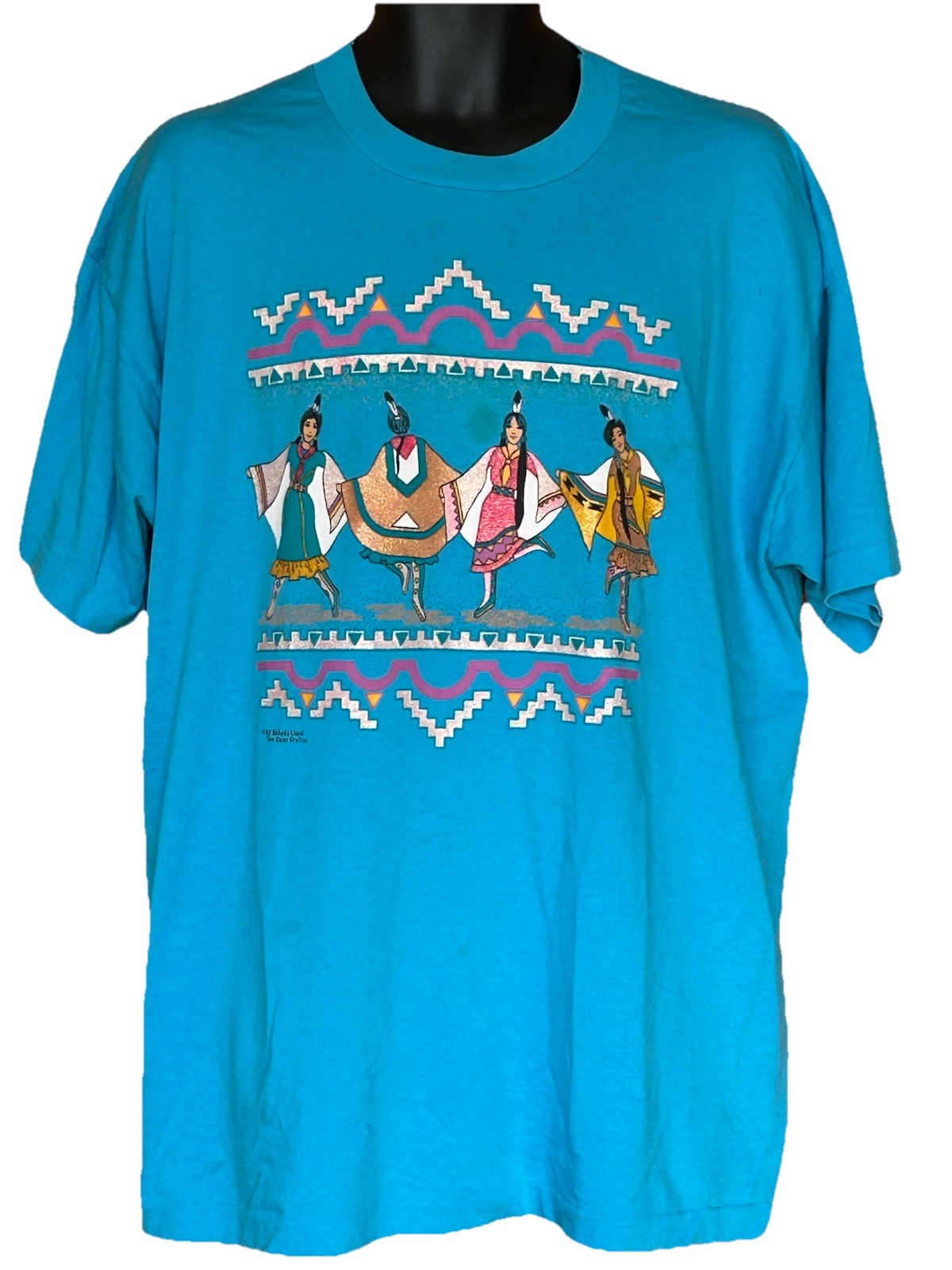 VTG 1992 Native American Princess T Shirt Belinda Lloyd 2 Guns Grafix 2XL READ