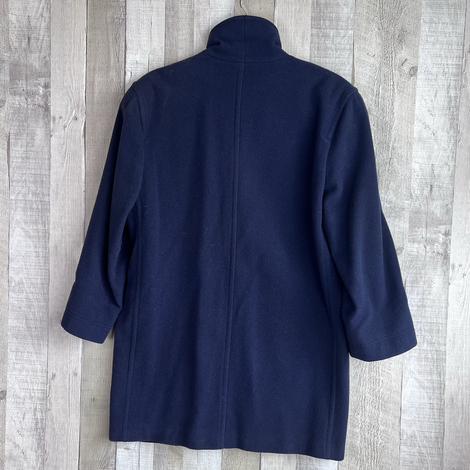 Vintage 80s Lands End Direct Merchant Wool Blazer Women Size 6 Navy Jacket USA