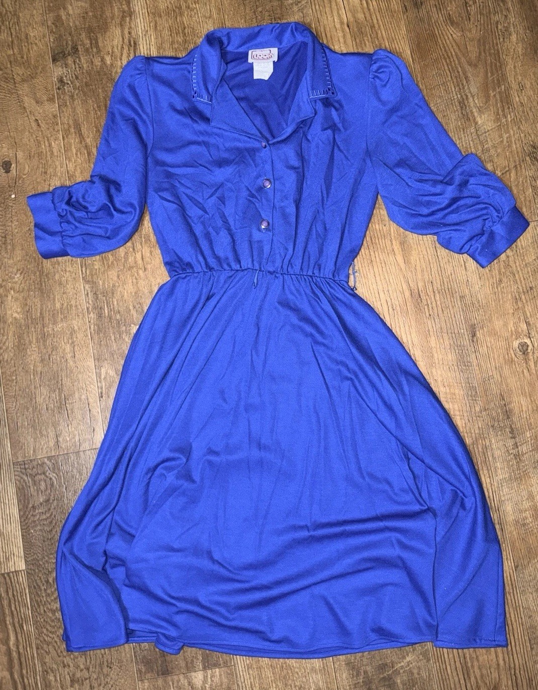 California Looks Collared Swing Mod Blue 60s Dress Size Medium Women’s Fashion