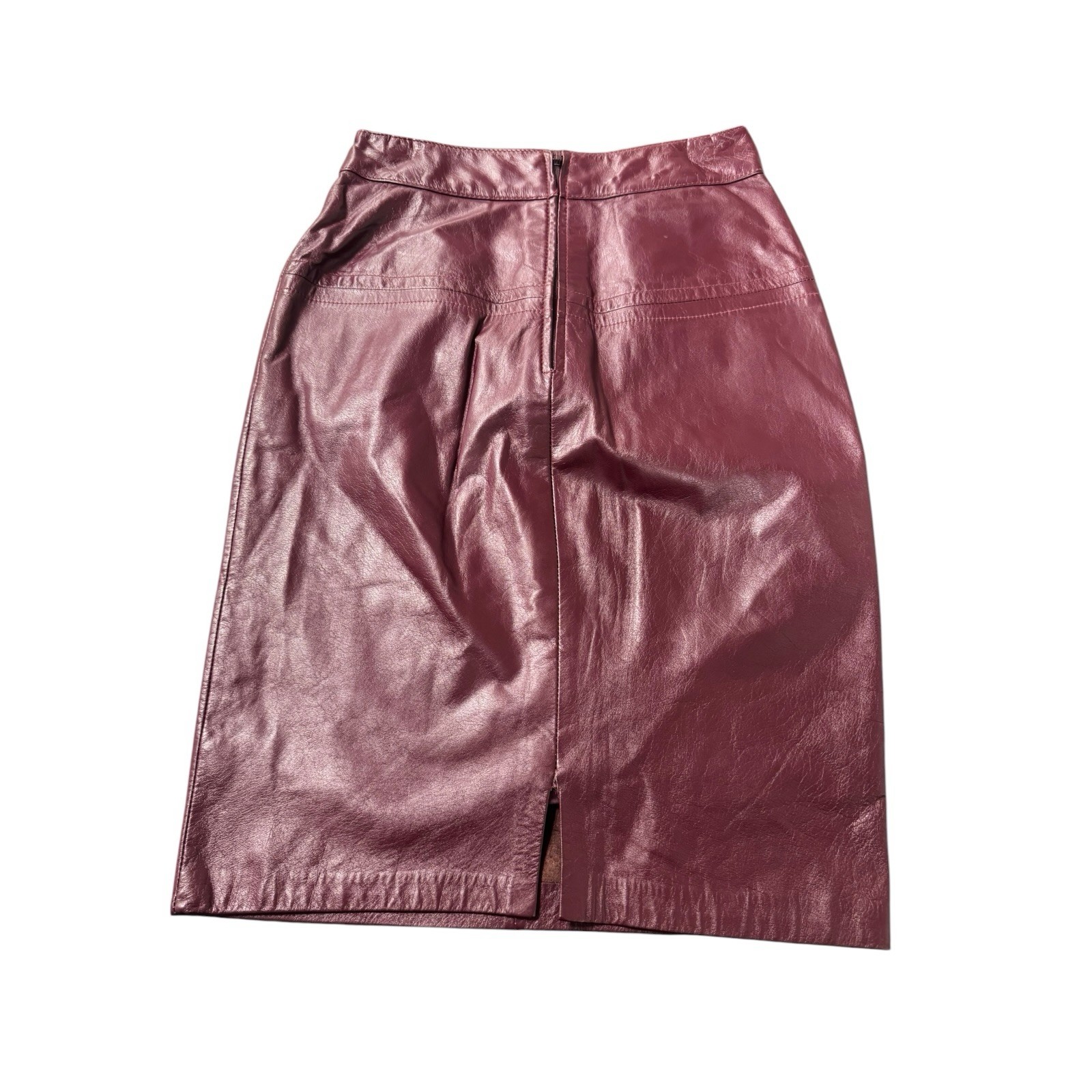 Vintage Y2K Pia Rucci 6 Burgandy Wine Leather Pencil Skit Mob Wife Office Siren