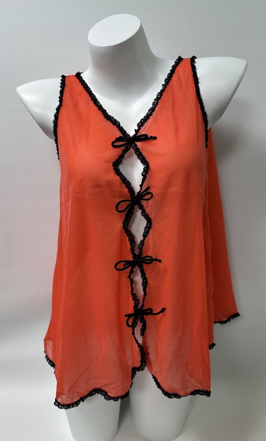 Vintage 60s Blanche by Erika McGowan Sheer Babydoll Nightie Lingerie Size S USA