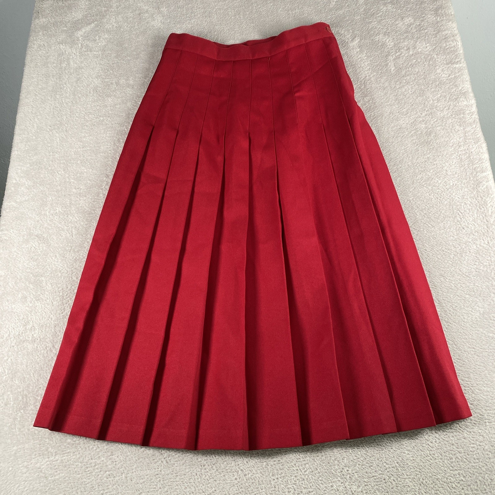 Vintage Take 1 Pleated A-Line Midi Skirt Women’s 12 Red School Office
