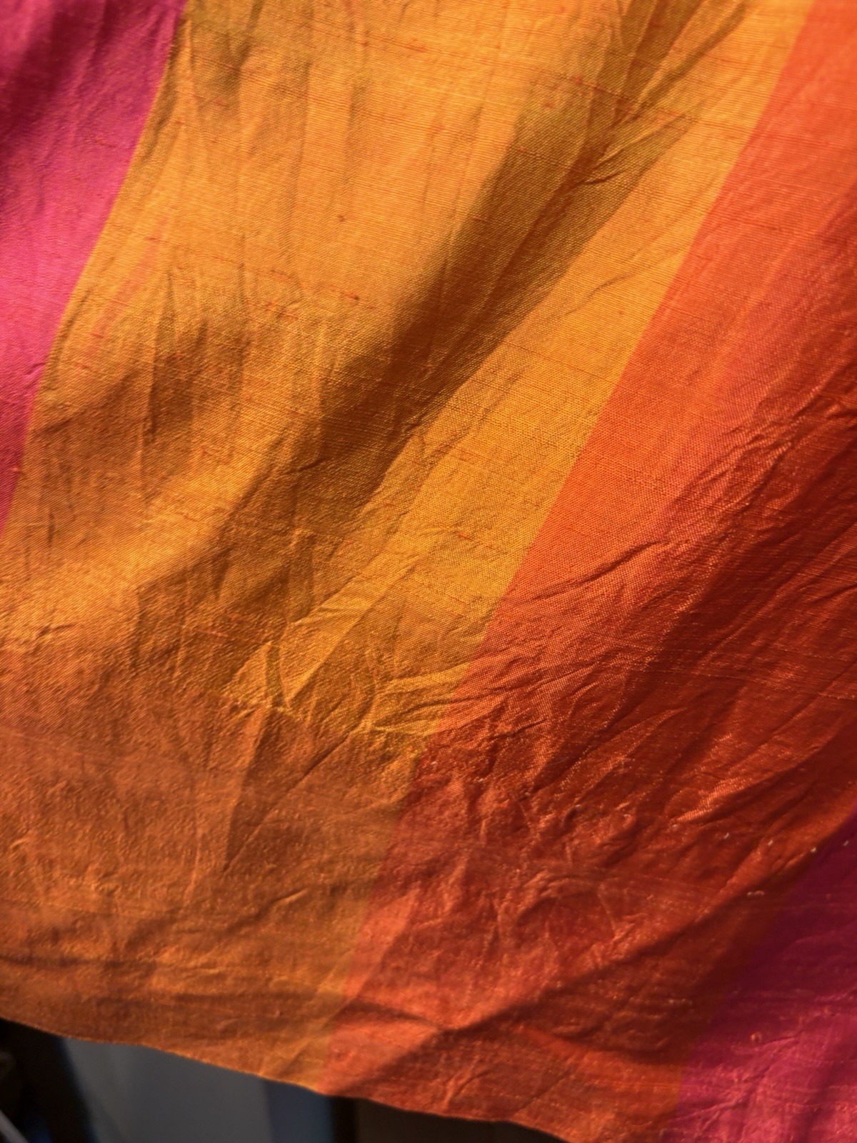 1970s vivid orange and pink plaid maxi skirt Waist 23” 3XS-2XS RETRO MAGIC