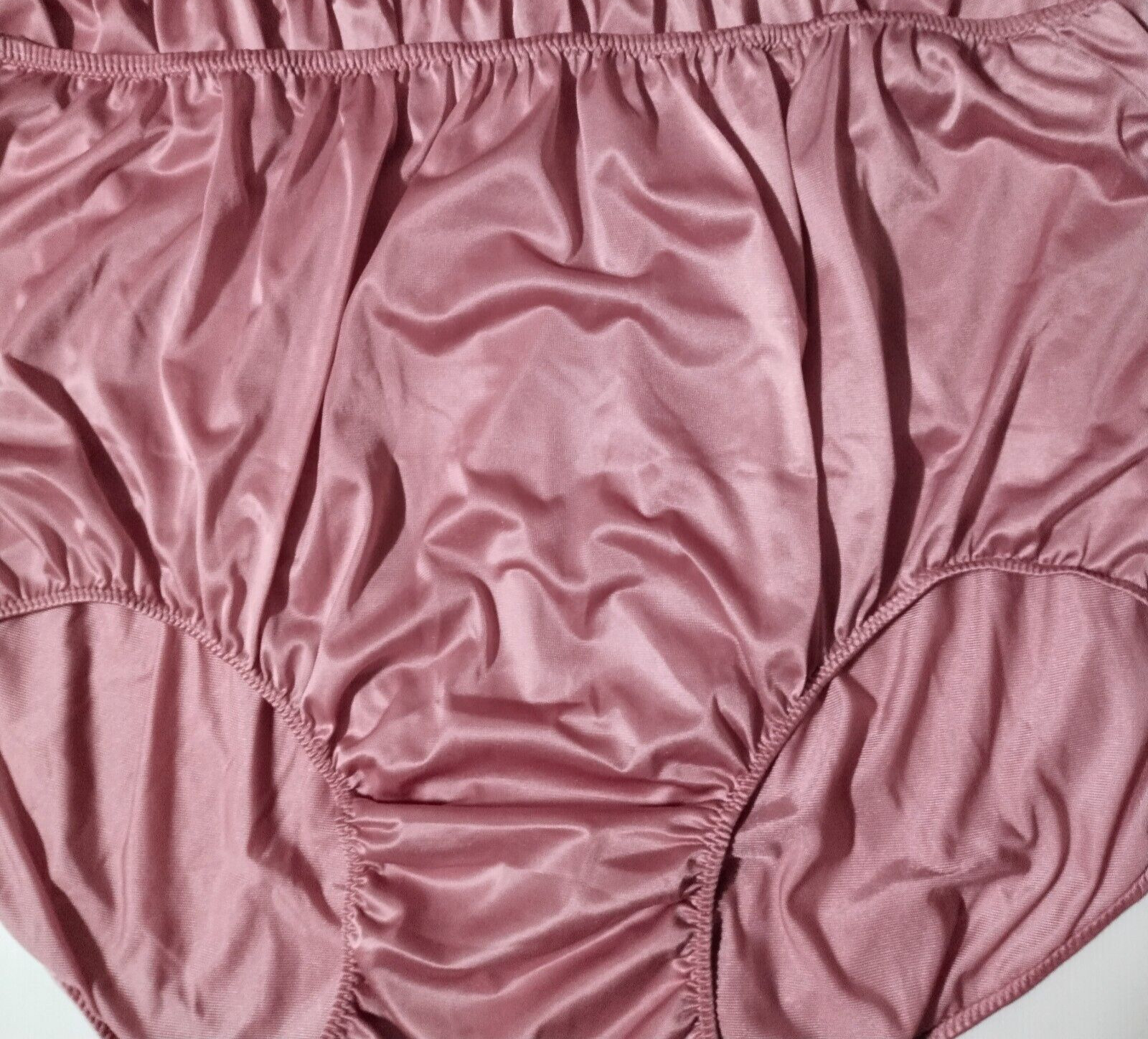 6 Nylon Panties/ High Waisted/ Double Nylon Layer Crotch/ DARK PINK/ 2XL/ 3L