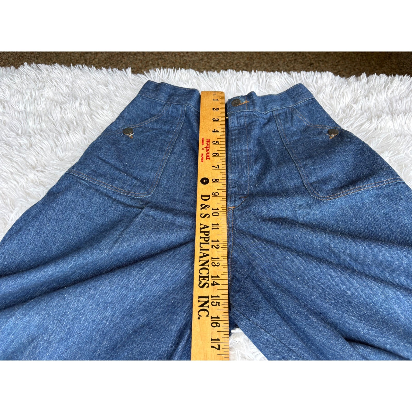 Vintage 70s Miss H.I.S. Denim Culottes Pied Piper 3 Piece Outfit Womens S