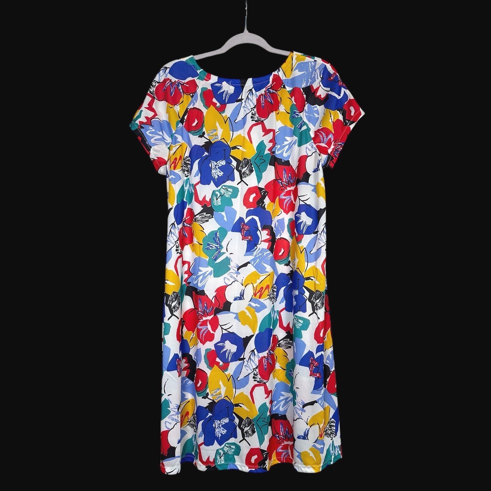 Lord & Taylor Vintage Young Peoples Shops Floral Abstract Shift Dress Large