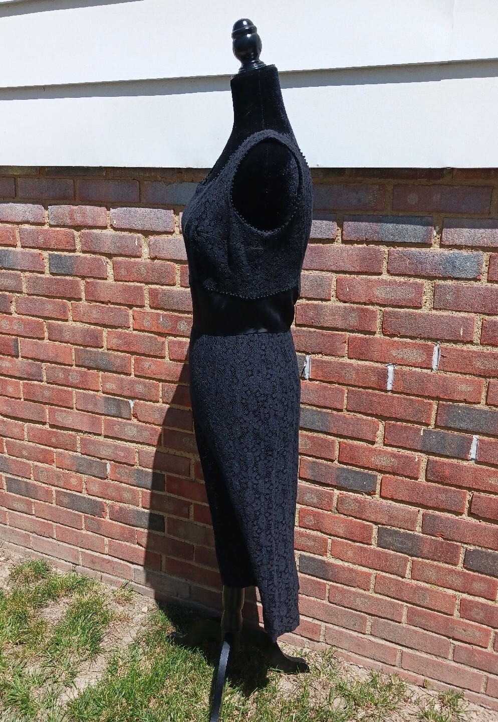 1960s Joan Leslie Lace Dress Little Black Dress UNION MADE Metal Zipper Vintage