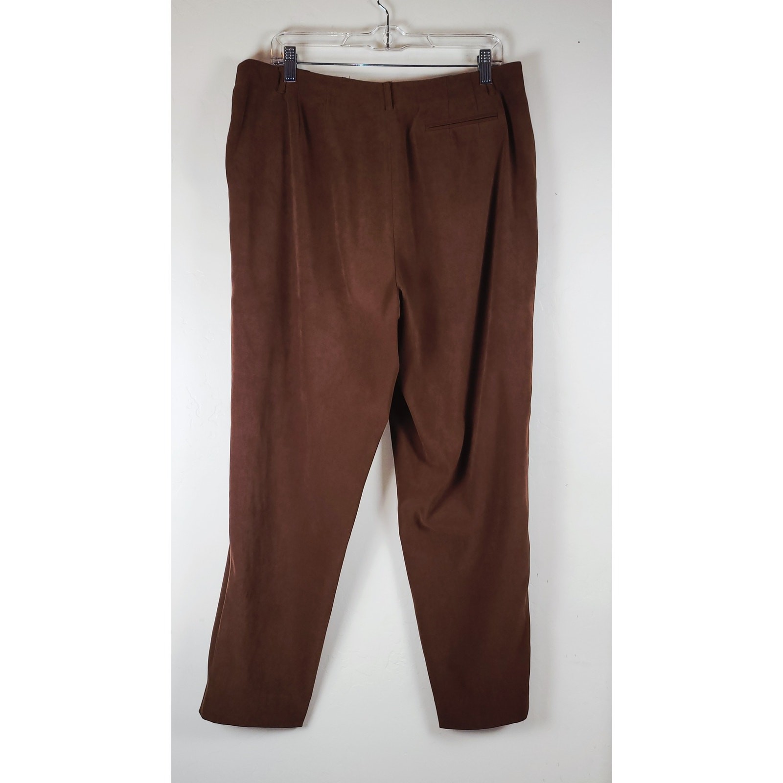 VTG Talbots Faux Suede Pants Stretch Sz 12/14P Straight Leg Career Officewear