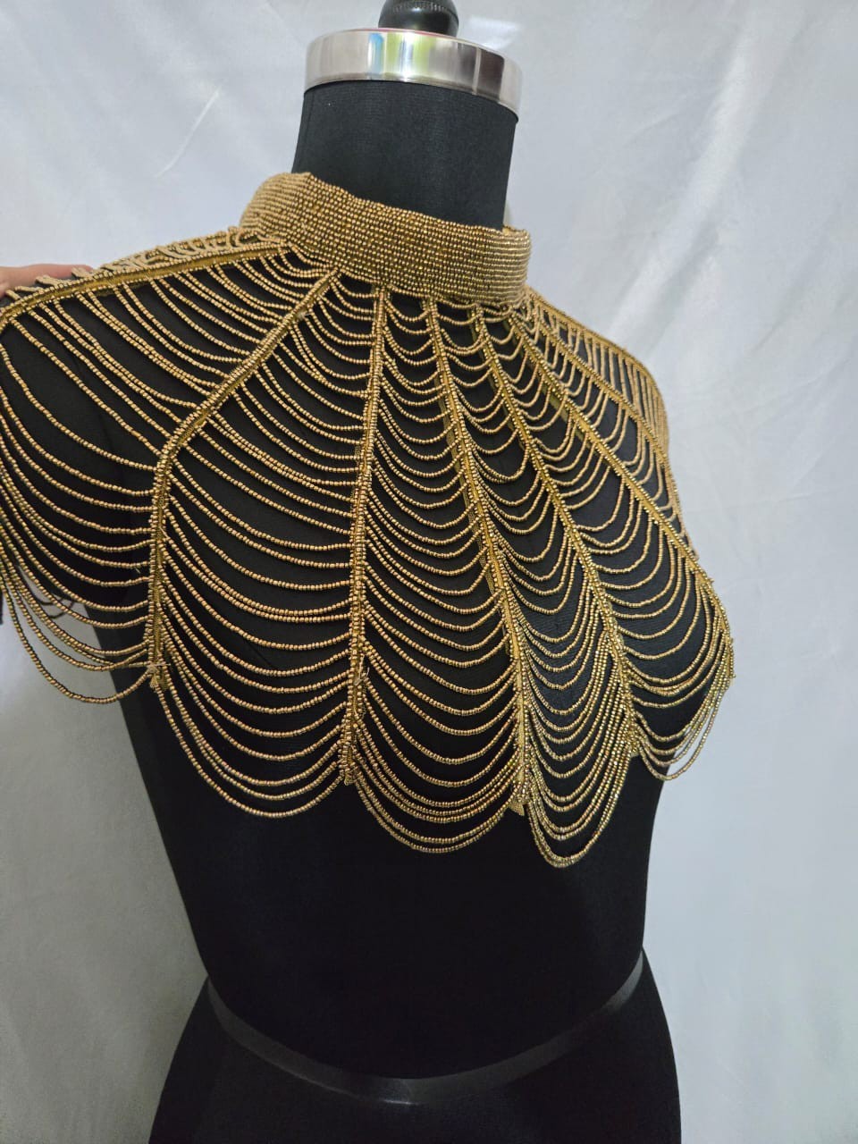 Golden Handmade Layered Pearl Style Exclusive Brand Design, Vintage Pearl Top