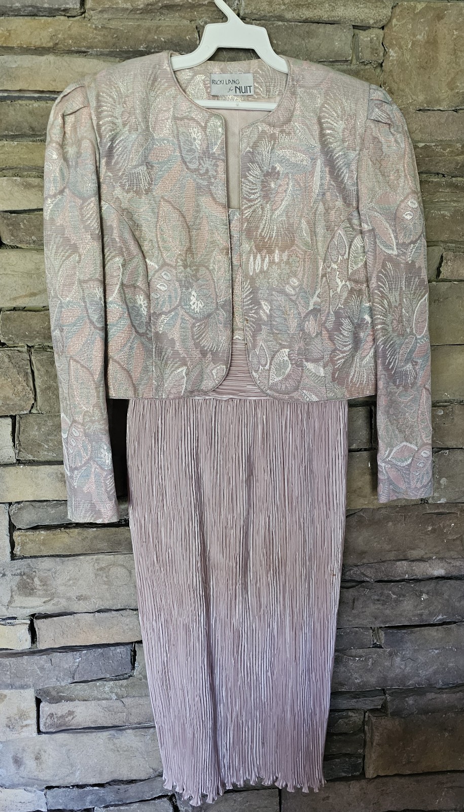 Ricki Lake For Nuit VTG Jacket Dress Pink 2pcs Sz 8 Excellent Condition