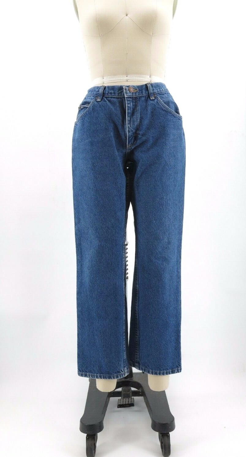 Vtg 80s LEE Dark Wash High Waisted Women’s Boot Cut Jeans 32.5″ x 28″