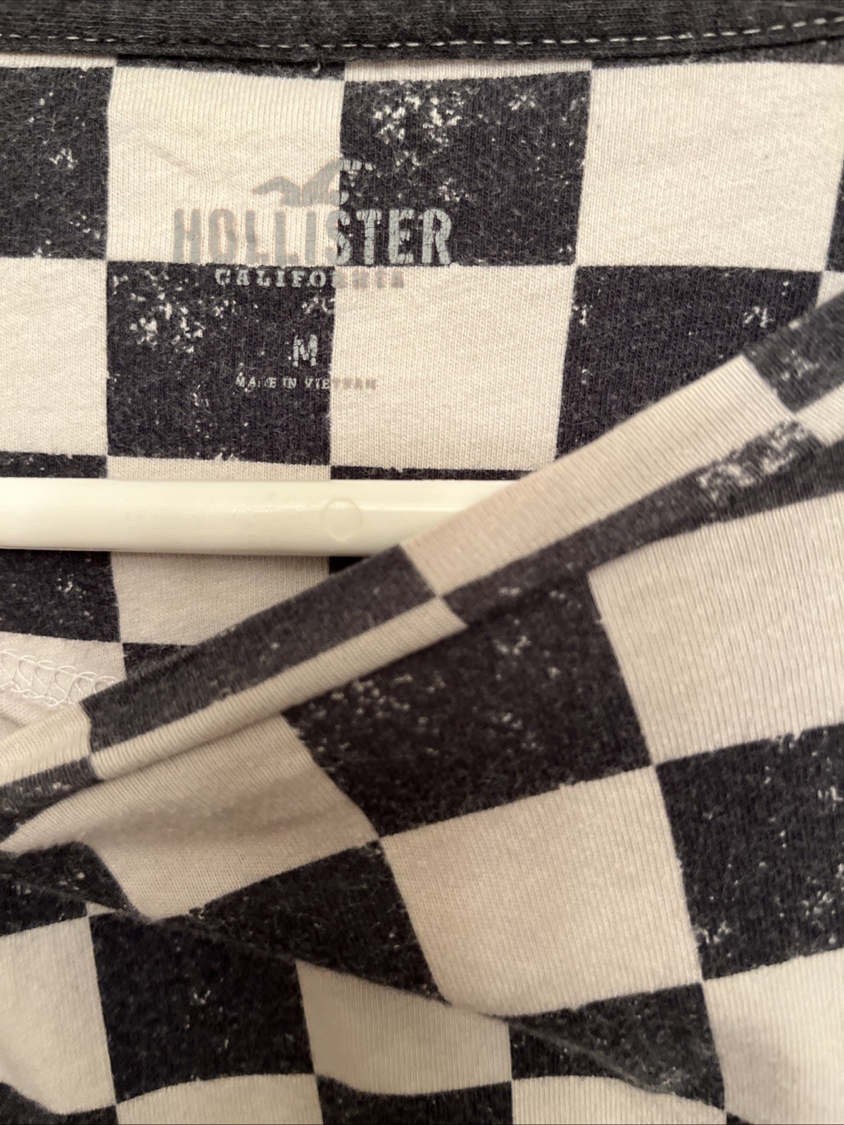 Hollister BLACK WHITE CHECKERED LONG SLV SHIRT RARE SIZE Med Y2K W/ L Pants