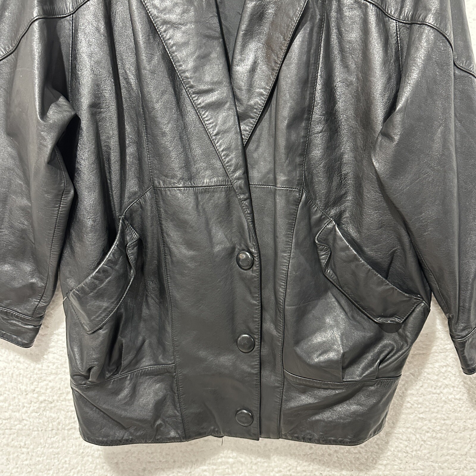 Wilson Vintage Women Thinsulate Lining Removable Black Leather Jacket Size Small