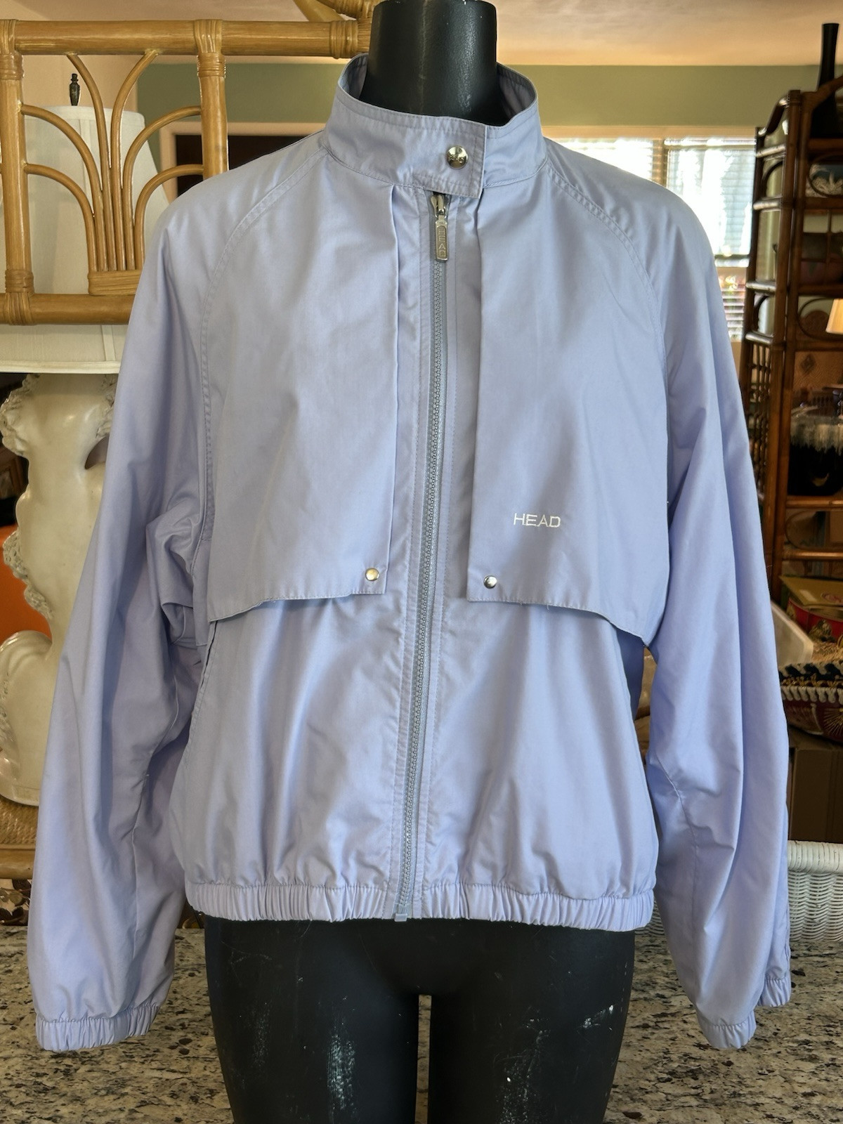 Vintage Head Sports Wear Periwinkle Blue Ski Windbreaker Jacket Petite L Large