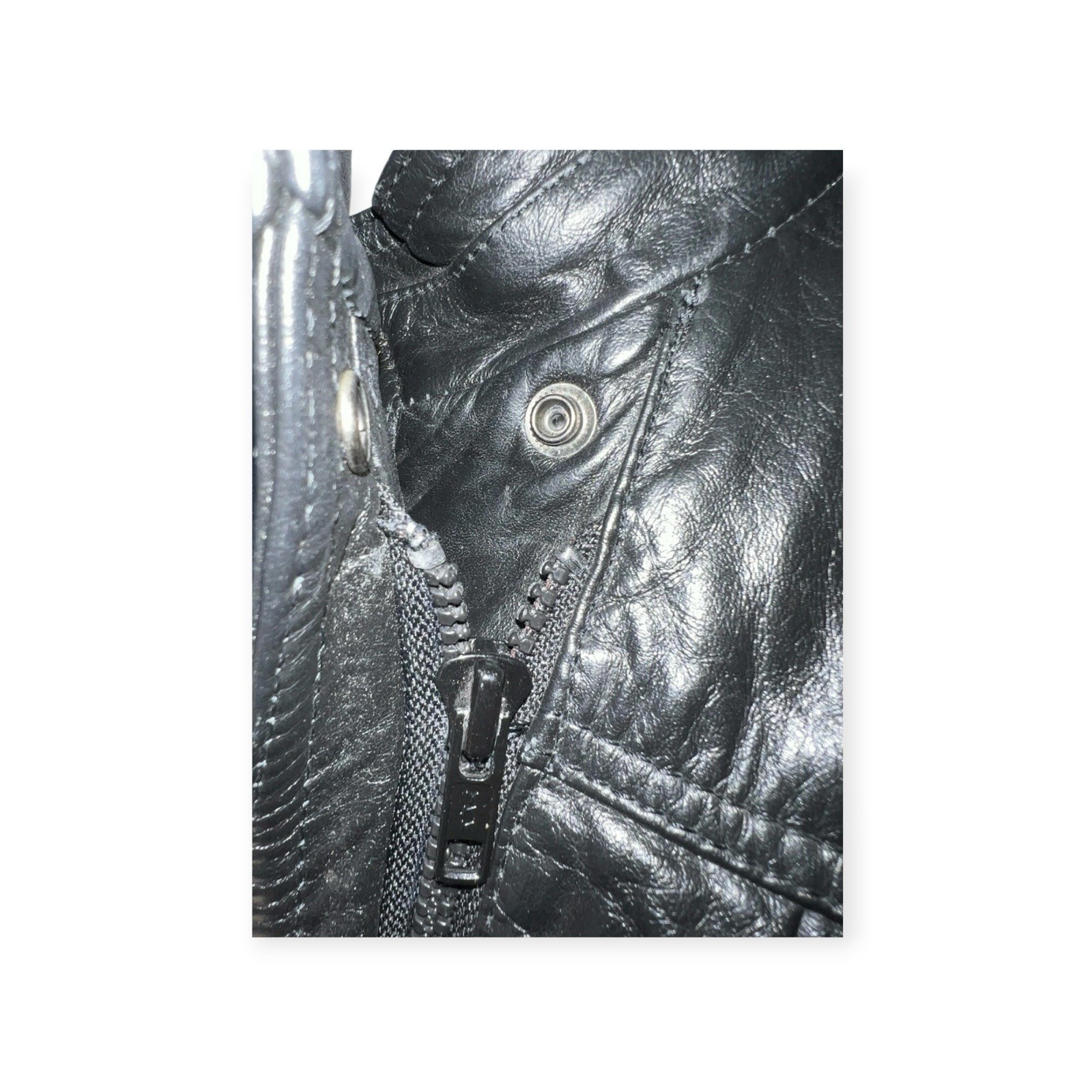 VTG 80s NEW WAVE LEATHER THRILLER JACKET PUNK ROCK GOTH HALLOWEEN BIKER EDGY EMO