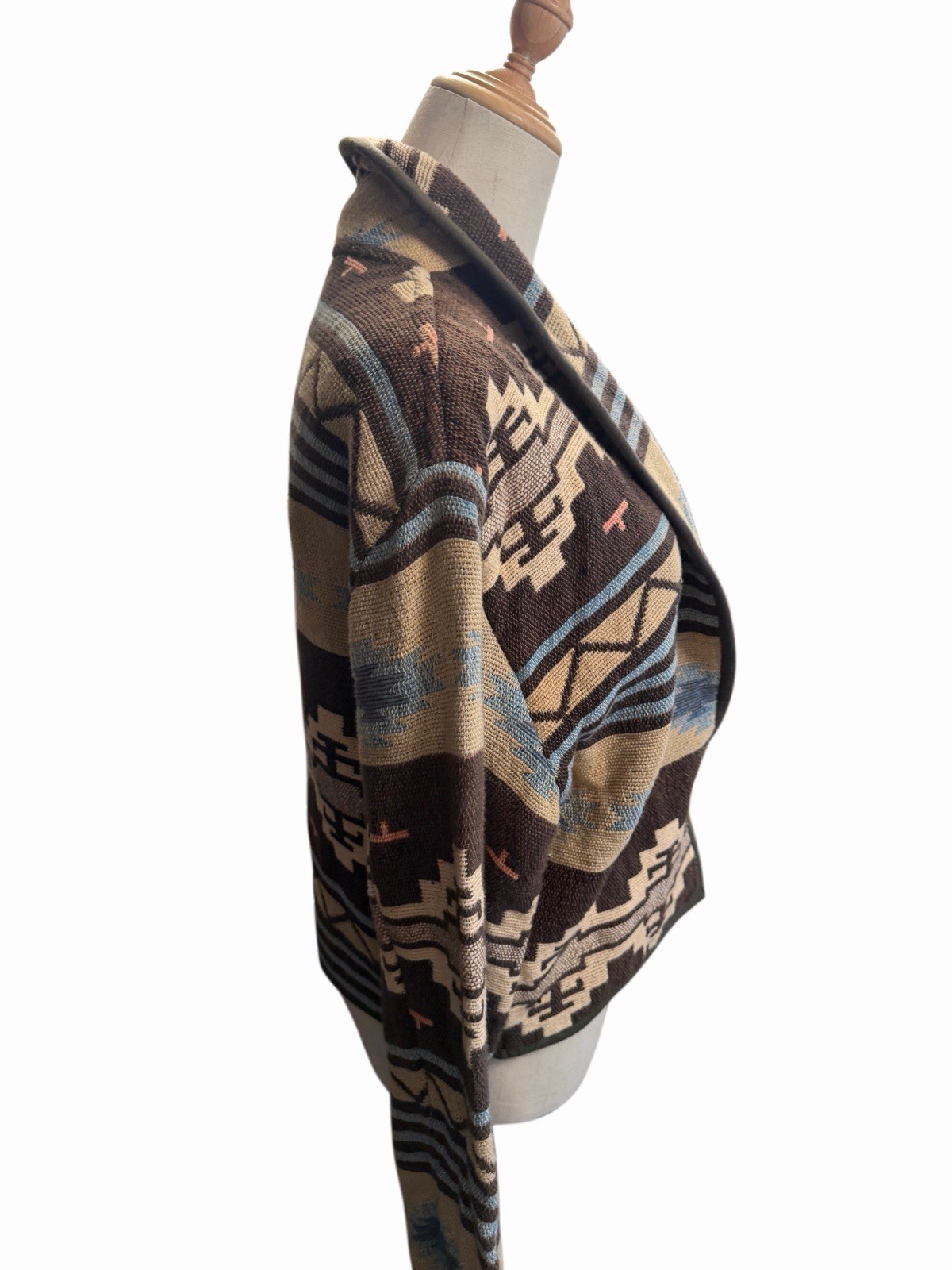 Gorgeous Vintage 90s Aztec Southwestern Cotton Tapestry Jacket Women’s Sz M