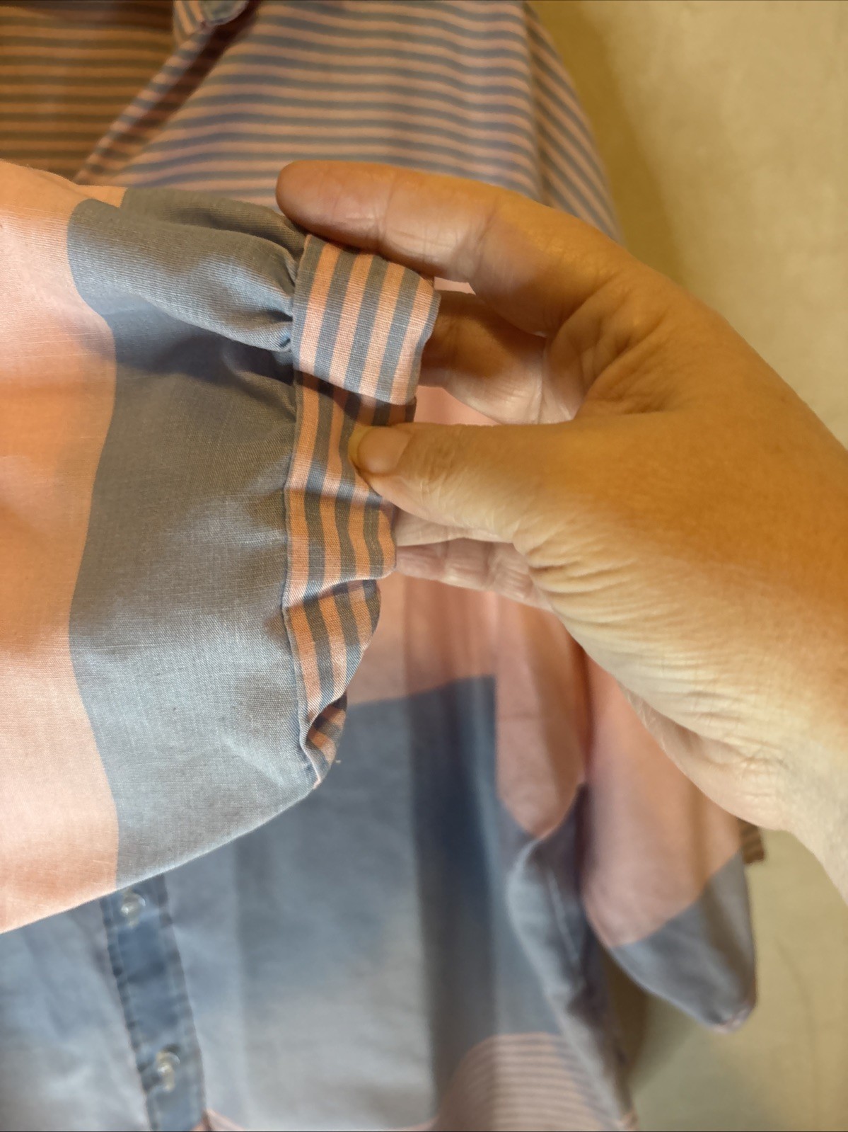 Favorites 80s Oversized Button Up Shirt Large Vintage Pink And Blue