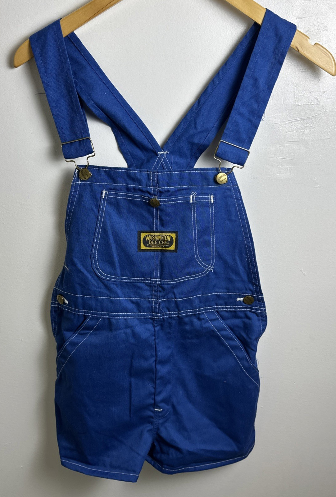 Vintage Deadstock Washington Dee Cee Overall Shorts Blue Size 9 Made in USA