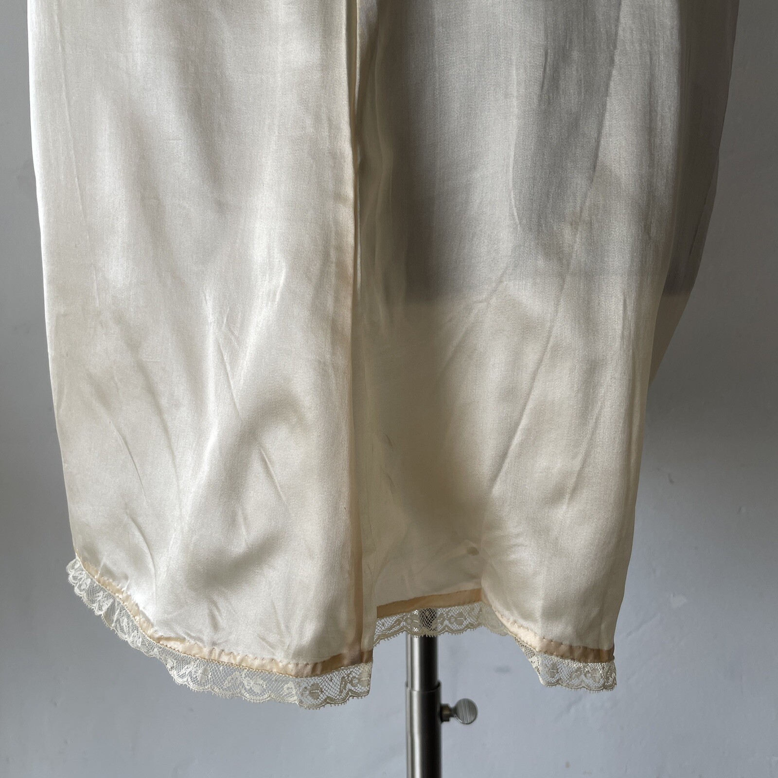 Antique VOLUP 1920s – 1930s Silk Step In Button Up Crotch Teddy Dress Slip XXL