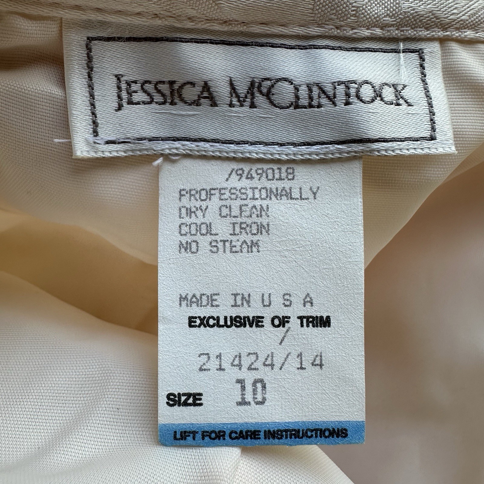 Vtg Jessica McClintock Ivory Lace Skirt Suit 2pc Gunne Sax Style Bridal Size 10