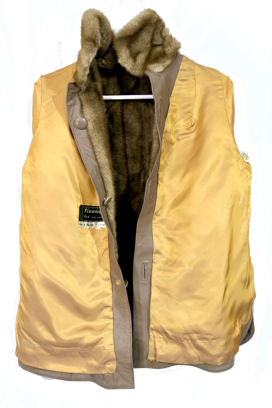 Vintage Mod 70s Faux Mink Fur Short Coat by Gino Rossi England Size M 8 S/M