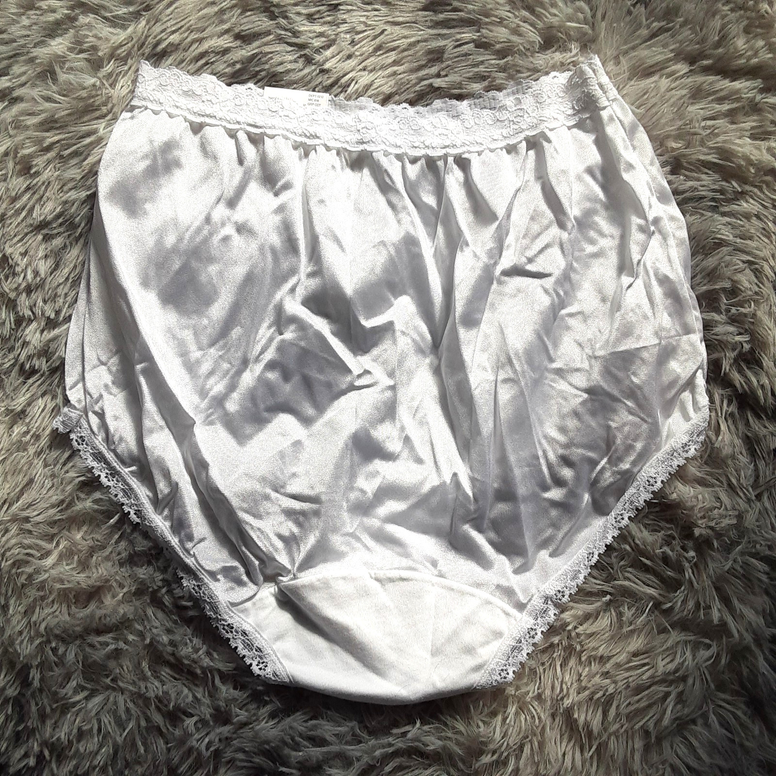 Shiny Nylon Cotillion Granny Panties Size 6 White NWT Cotton Gusset