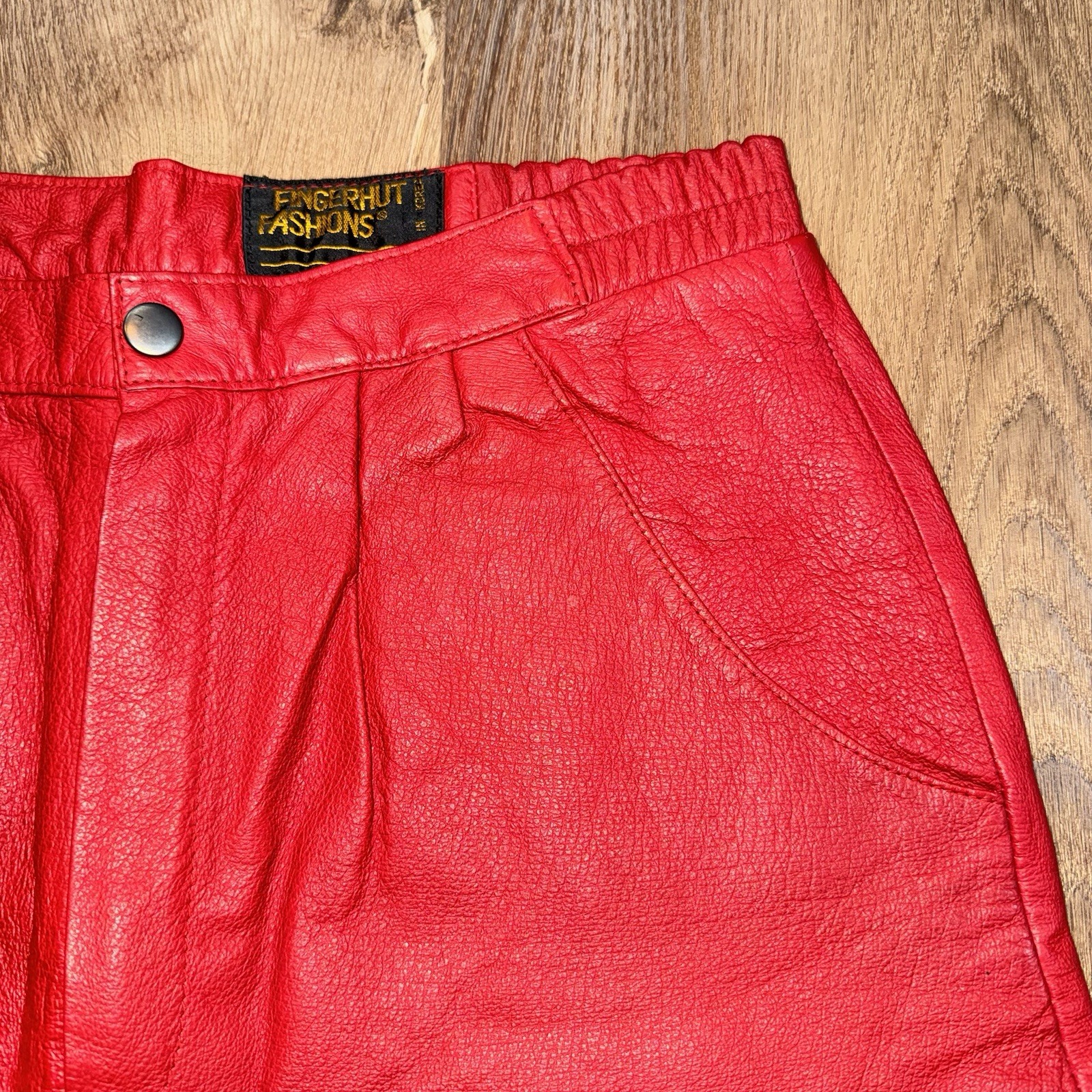 Vintage Leather Pants Womens 10 Red 1980s Rocker Grunge New Wave 80s 30 x 29