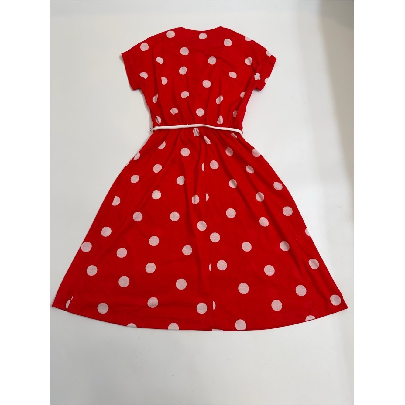Tabby of California Vintage 80s Red White Polka Dot Midi Dress Retro Size 10